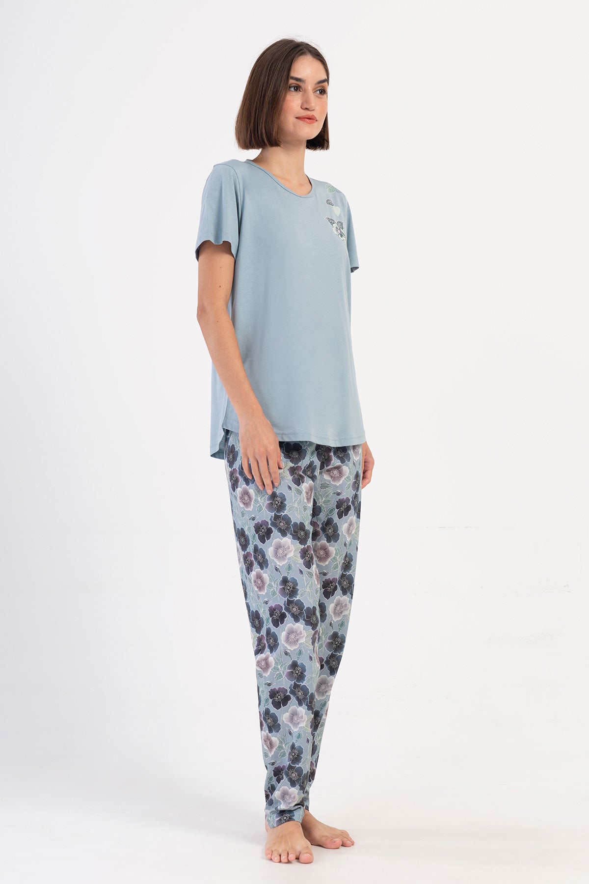 Woman Supreme Silver Big Size Pyjama Set