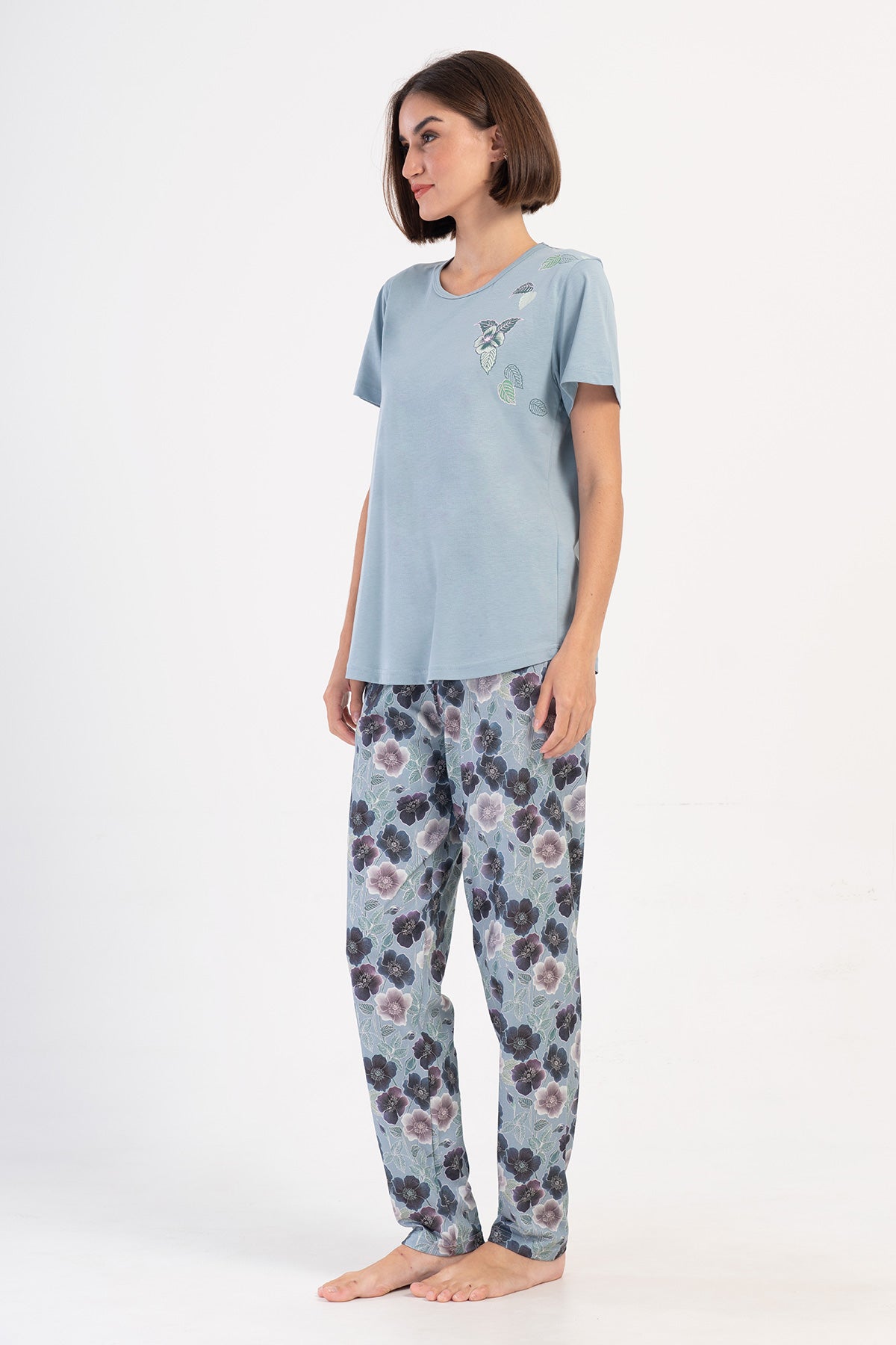 Woman Supreme Silver Big Size Pyjama Set