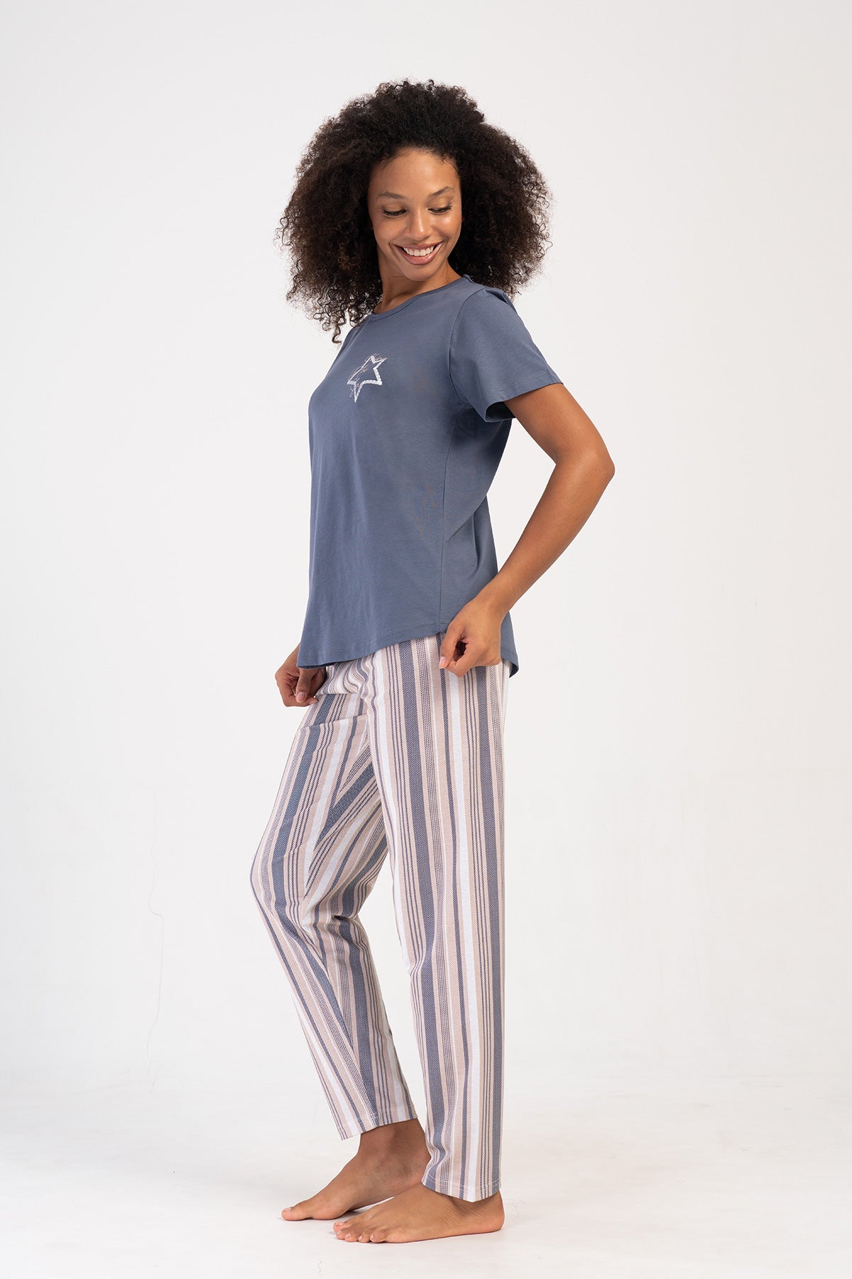 Woman Supreme Big Size Mesta O Neck Pyjama Set