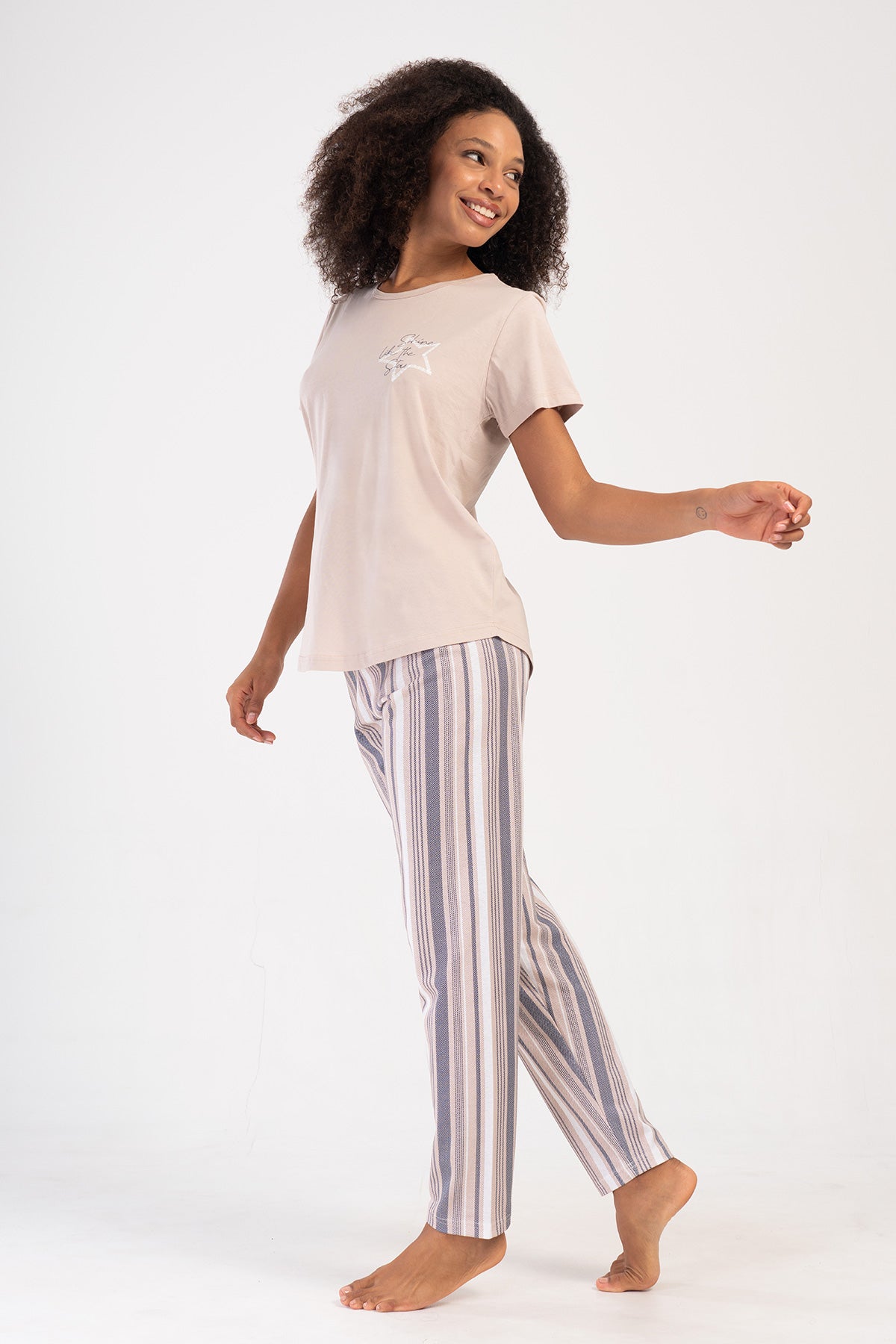 Woman Supreme Big Size Mesta O Neck Pyjama Set
