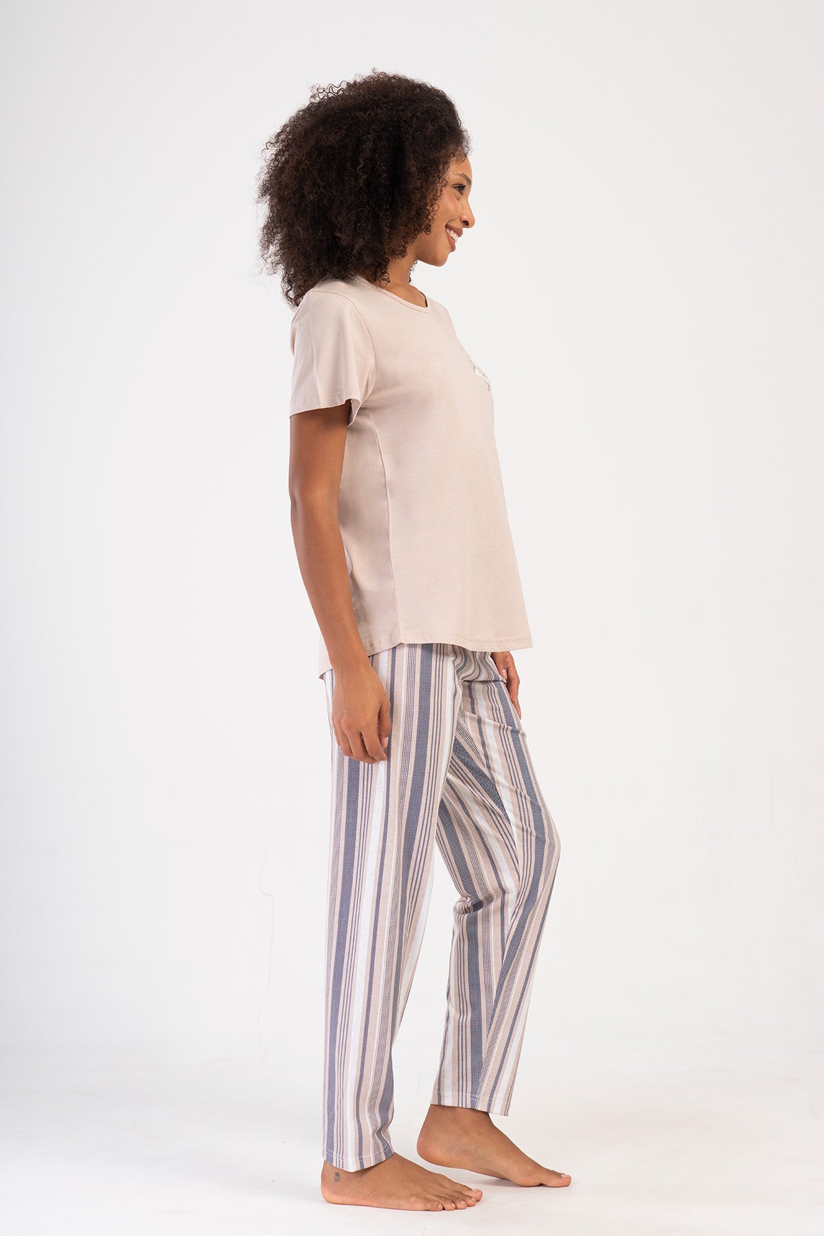 Woman Supreme Big Size Mesta O Neck Pyjama Set