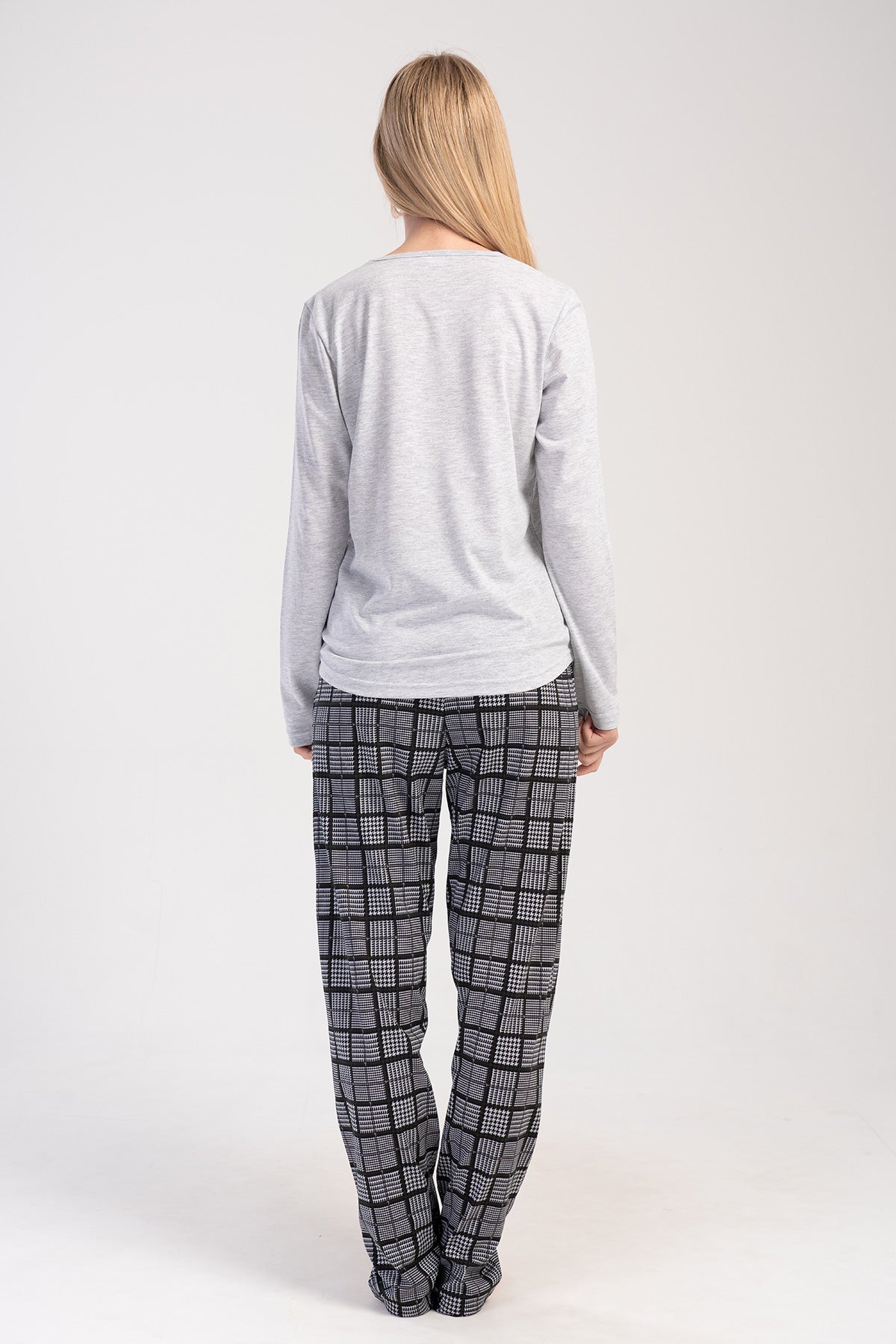 KADIN P.SUPREM O YAKA UZUN KOL ETEGI OVAL CEPLI PIJAMA TAKIM