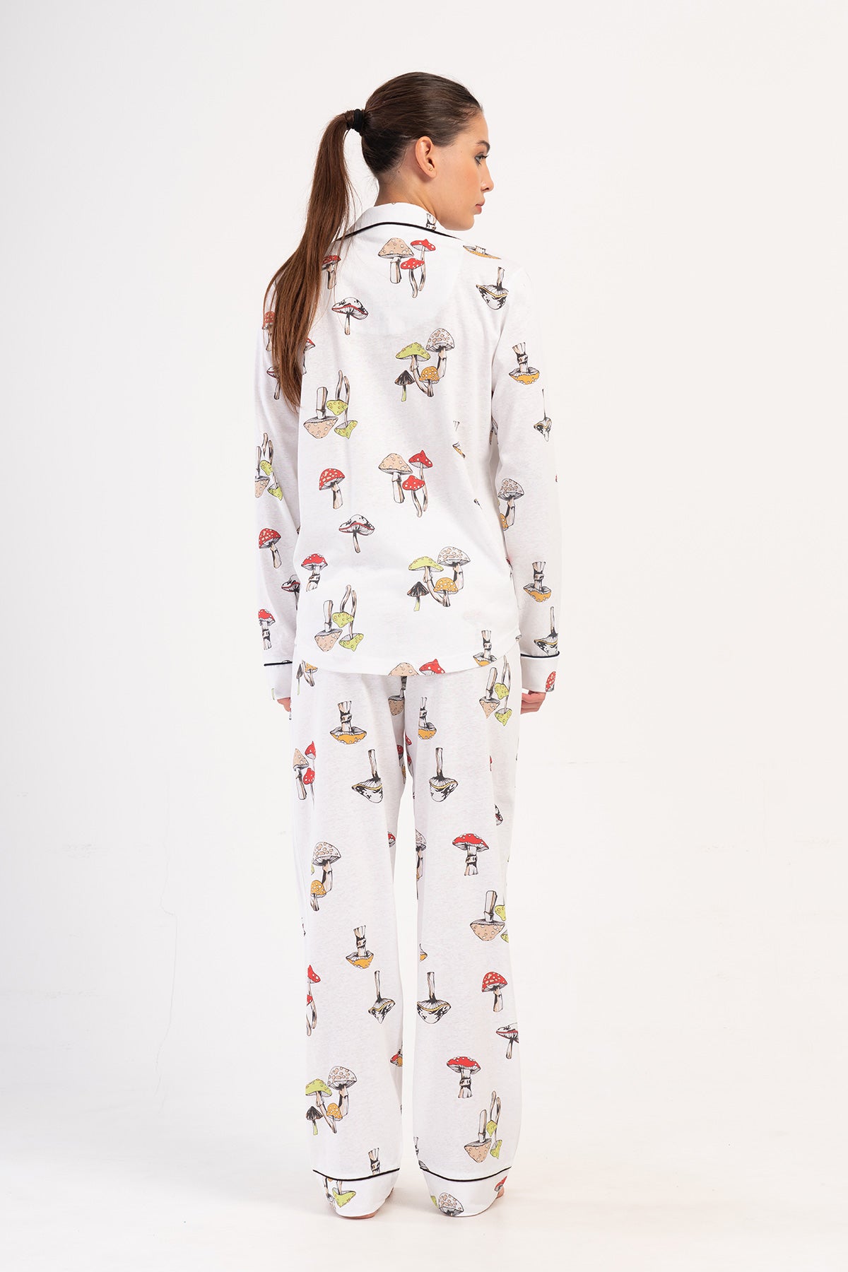 KADIN P.SUPREM GOMLEK YAKA TAMAMI DUGMELI UZUN KOL CEPLI PIJAMA TAKIM