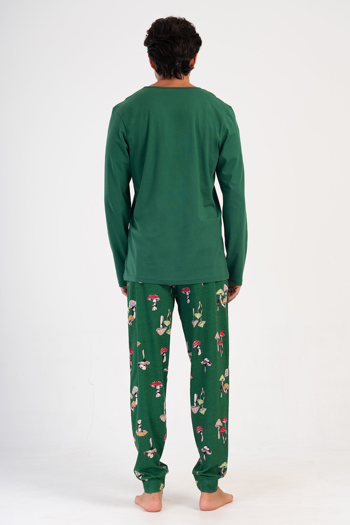 CEPLI ERKEK P.SUPREM O YAKA UZUN KOL MANSETLI PIJAMA TAKIM - HAKI001