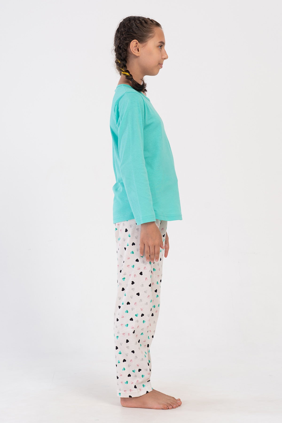 KIZ COCUK P.SUPREM O YAKA UZUN KOL ETEGI OVAL PIJAMA TAKIM(9-10/15-16) - MINT