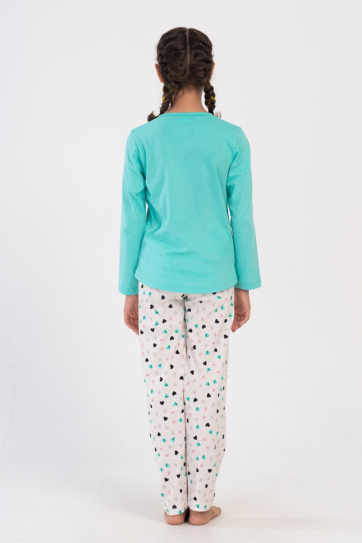 KIZ COCUK P.SUPREM O YAKA UZUN KOL ETEGI OVAL PIJAMA TAKIM(9-10/15-16) - MINT