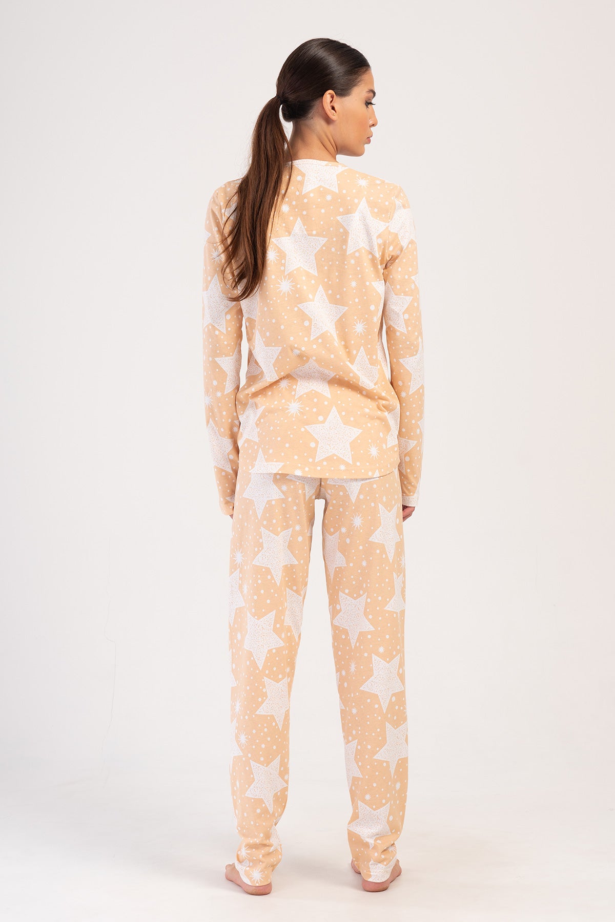 KADIN P.SUPREM O YAKA UZUN KOL ETEGI OVAL PIJAMA TAKIM - BABY PINK