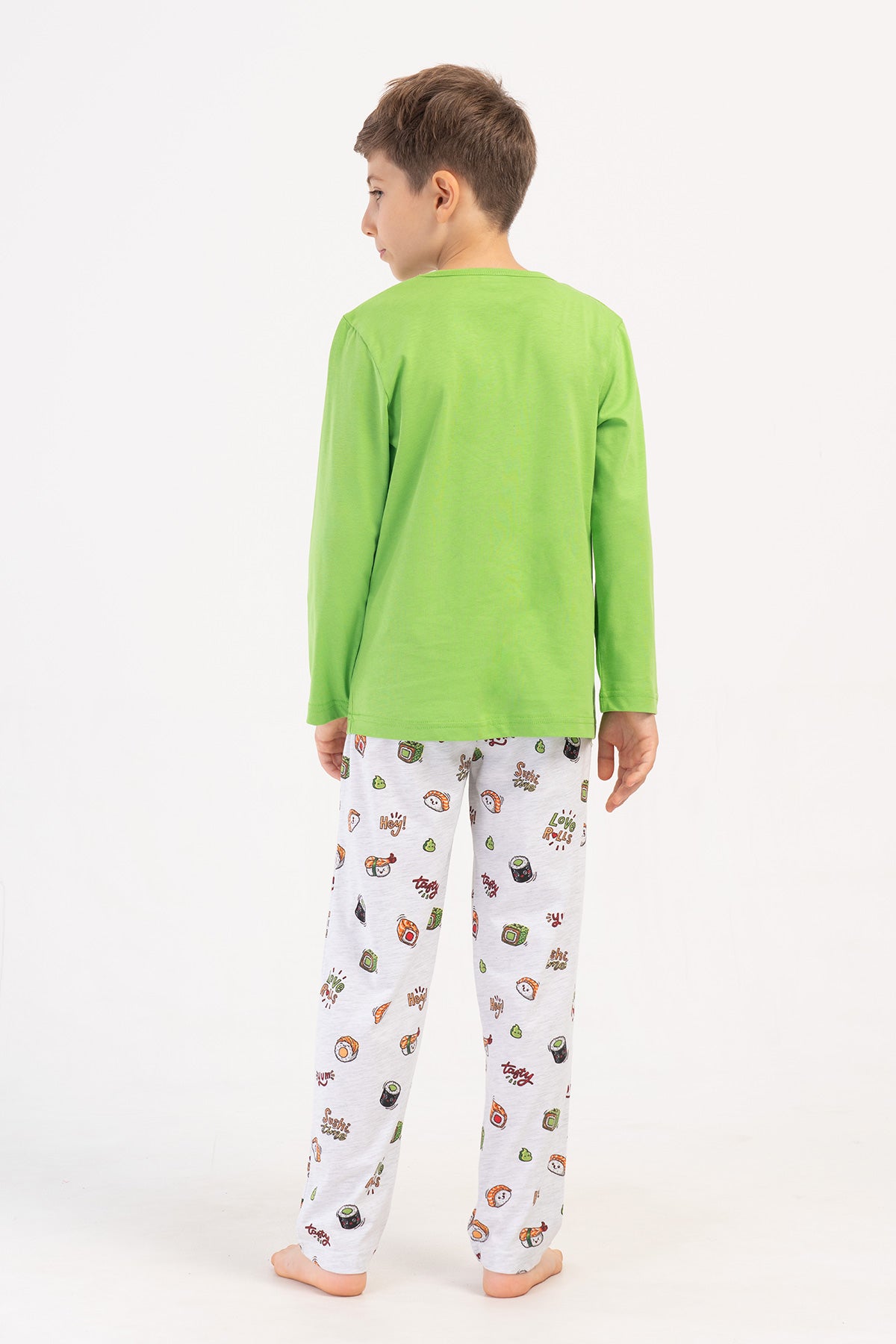 ERKEK COCUK P.SUPREM O YAKA UZUN KOL CEPLI PIJAMA TAKIM(9/10-15/16) - YESIL