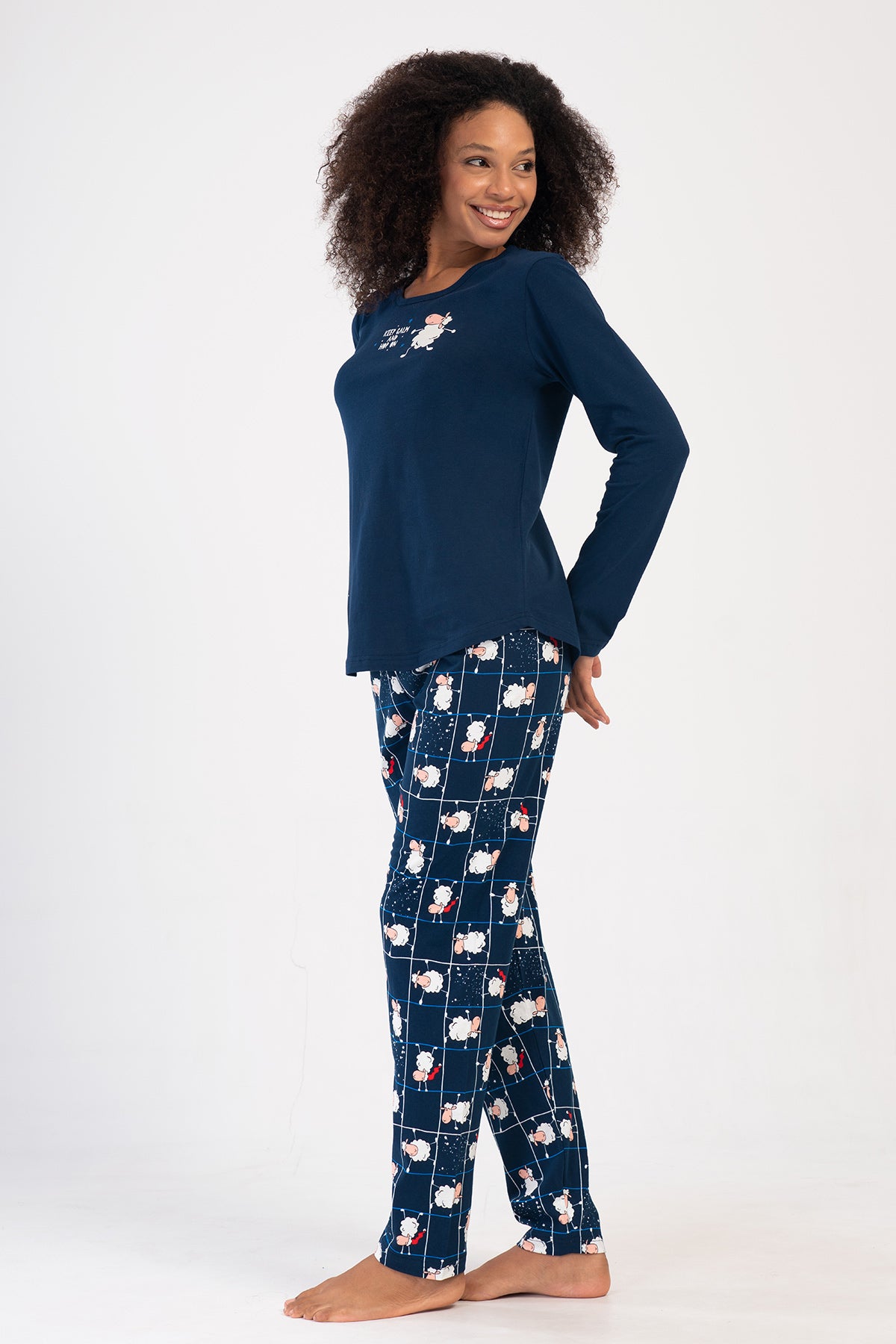 KADIN P.SUPREM O YAKA UZUN KOL ETEGI OVAL PIJAMA TAKIM