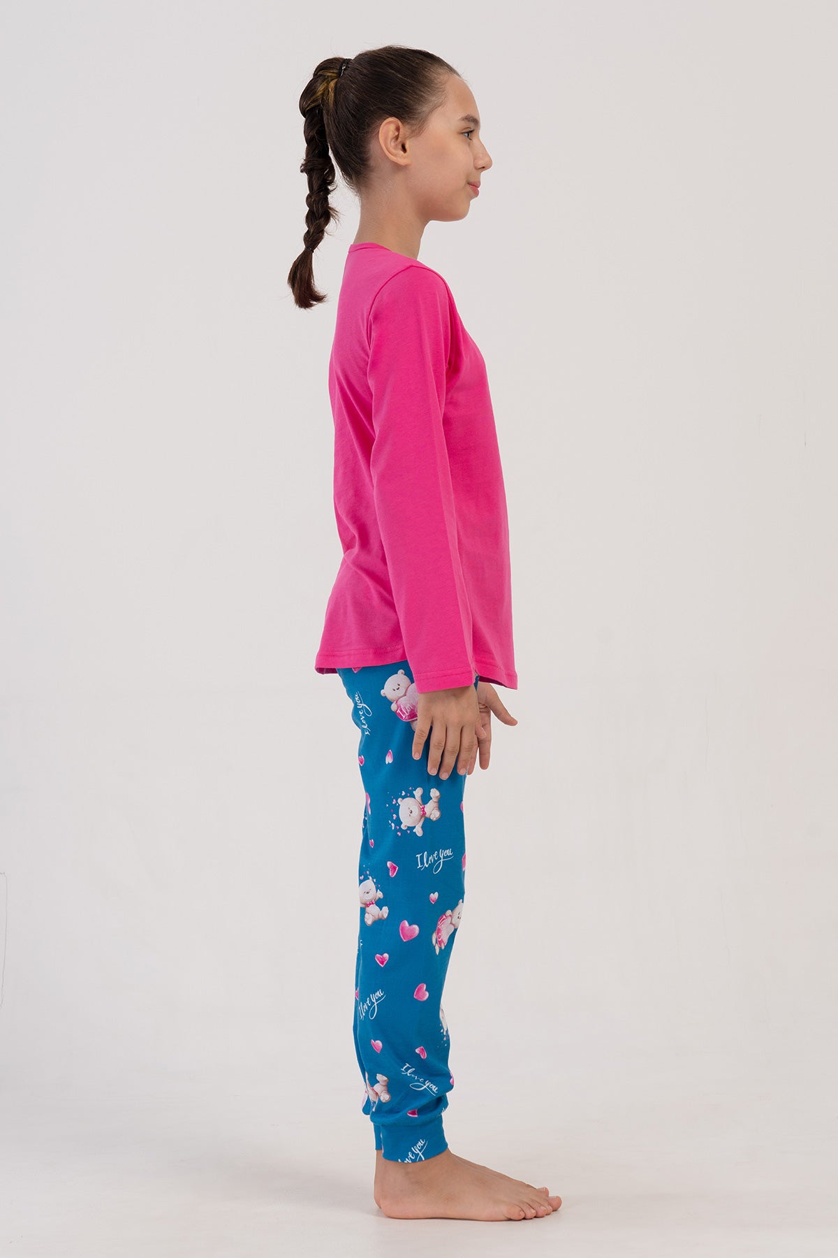 KIZ COCUK P.SUPREM O YAKA UZUN KOL ETEGI OVAL MANSETLI PIJAMA TAKIM(9-10/15-16)