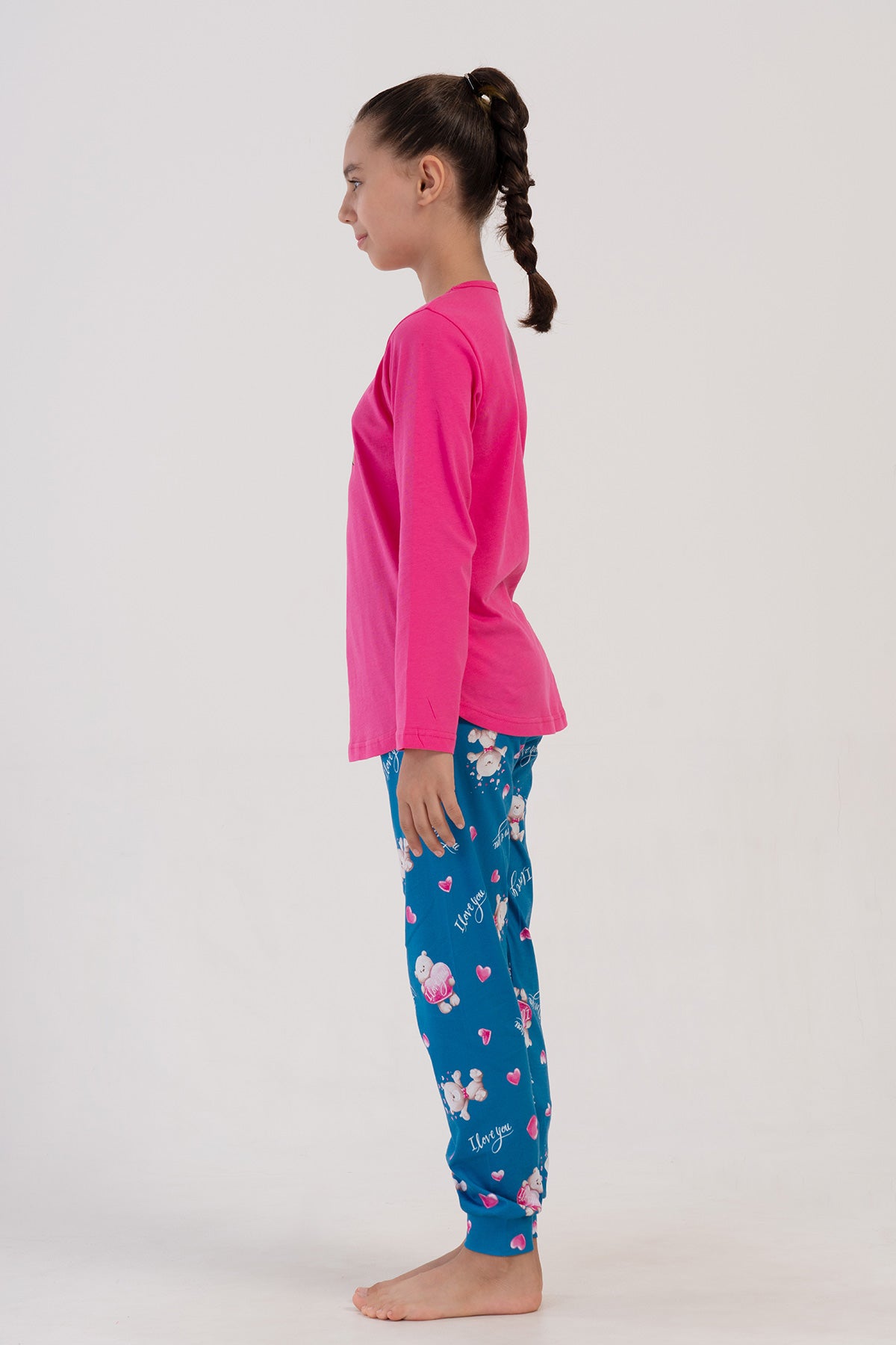 KIZ COCUK P.SUPREM O YAKA UZUN KOL ETEGI OVAL MANSETLI PIJAMA TAKIM(9-10/15-16)