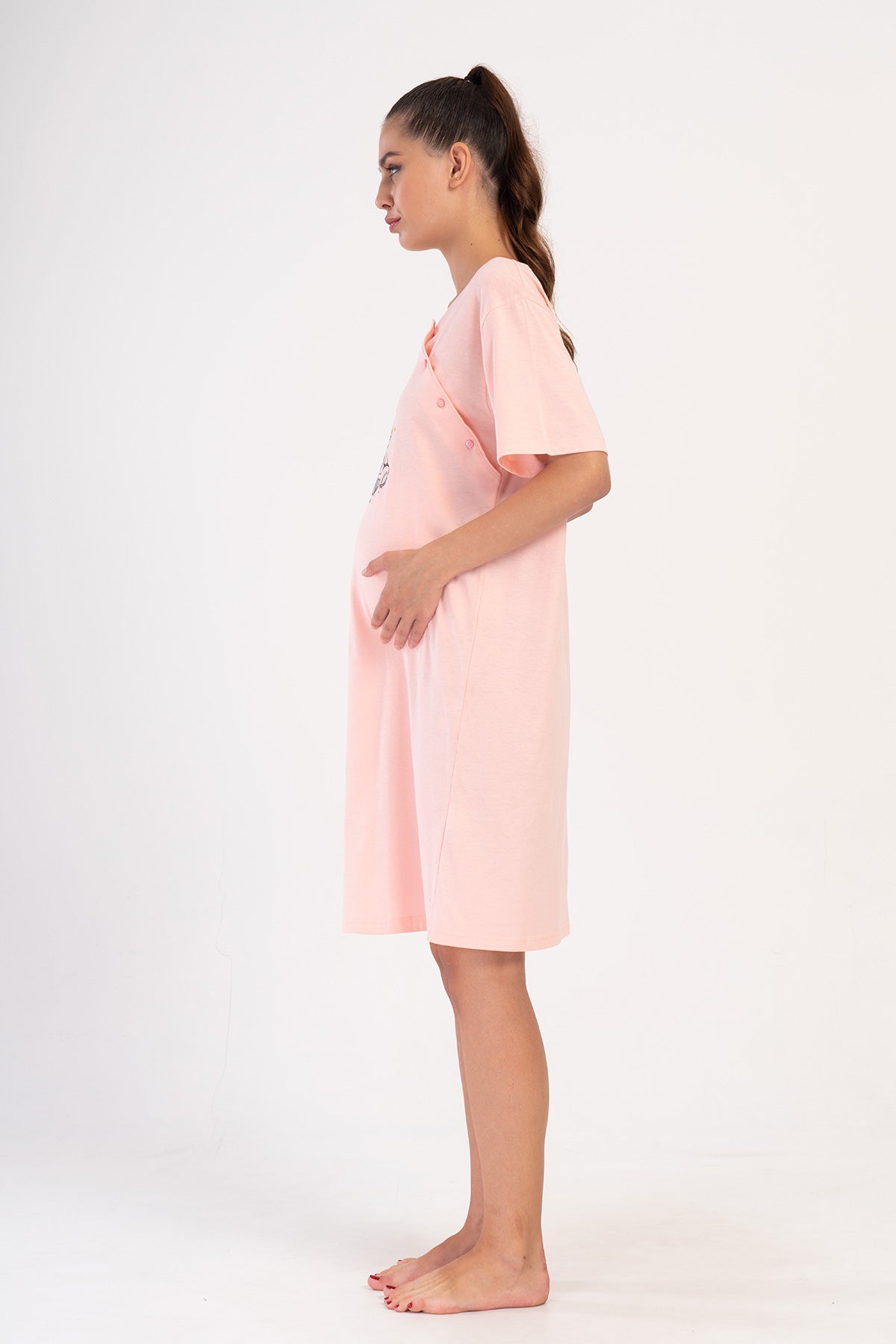 KADIN P.SUPREM CIFT PATLI KISA KOL ETEGI OVAL HAMILE TUNIK