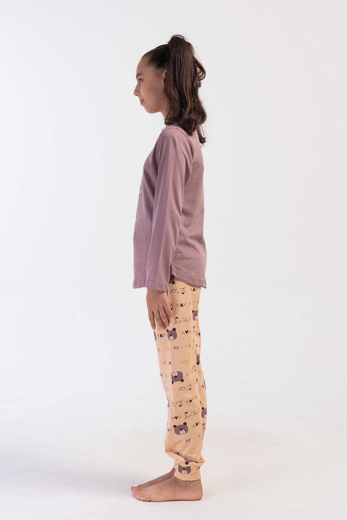 KIZ COCUK P.SUPREM O YAKA UZUN KOL ETEGI OVAL MANSETLI PIJAMA TAKIM(9-10/15-16)