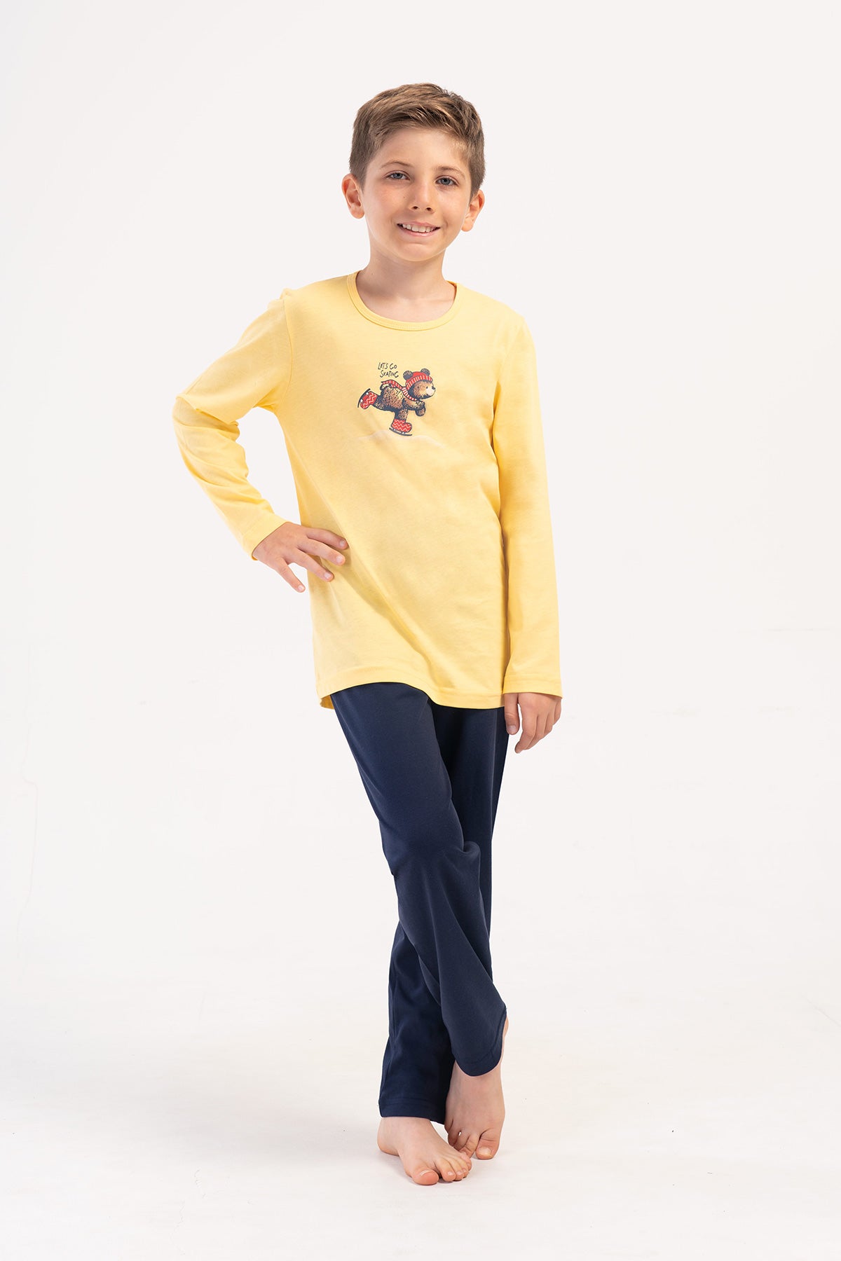 ERKEK COCUK P.SUPREM O YAKA UZUN KOL PIJAMA TAKIM(3-4/7-8)