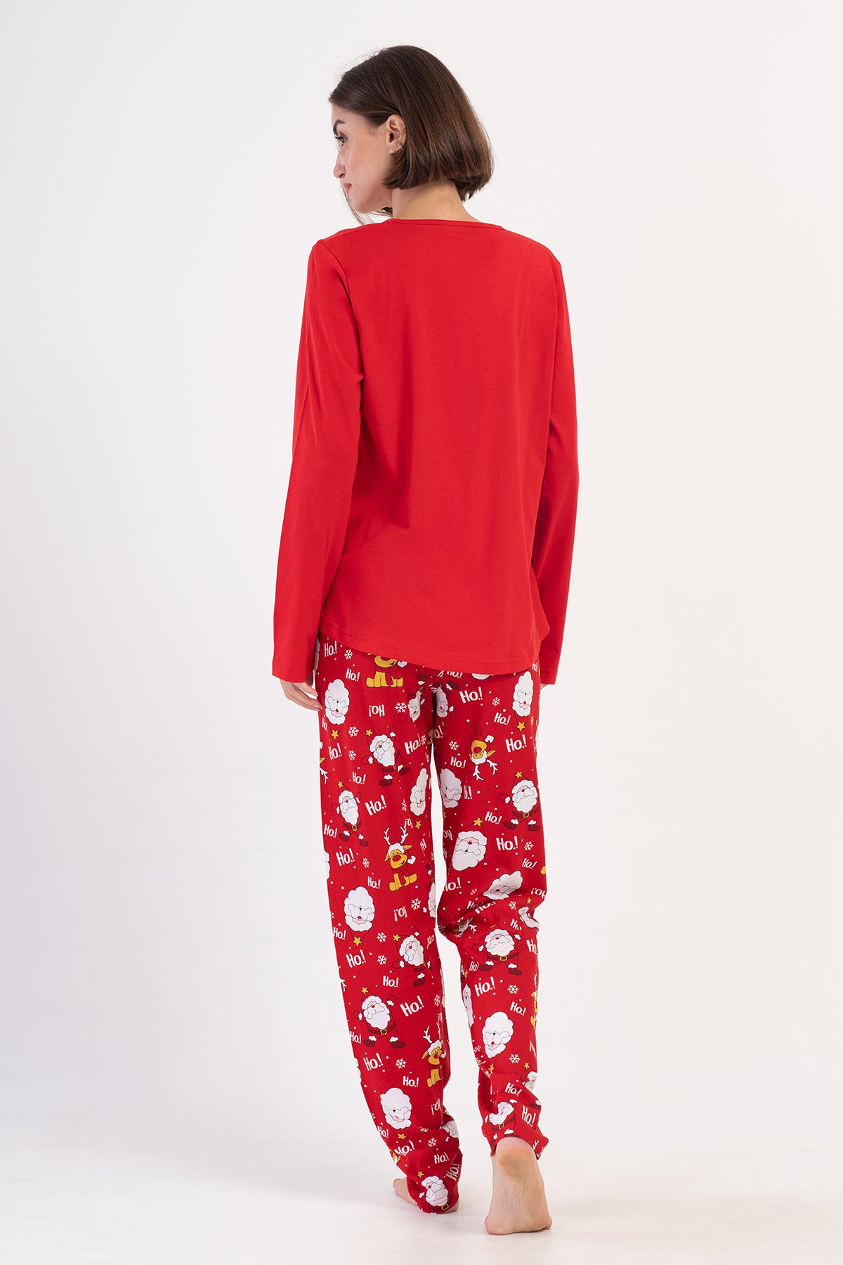 KADIN P.SUPREM XXL O YAKA UZUN KOL ETEGI OVAL PIJAMA TAKIM - NARCICEK