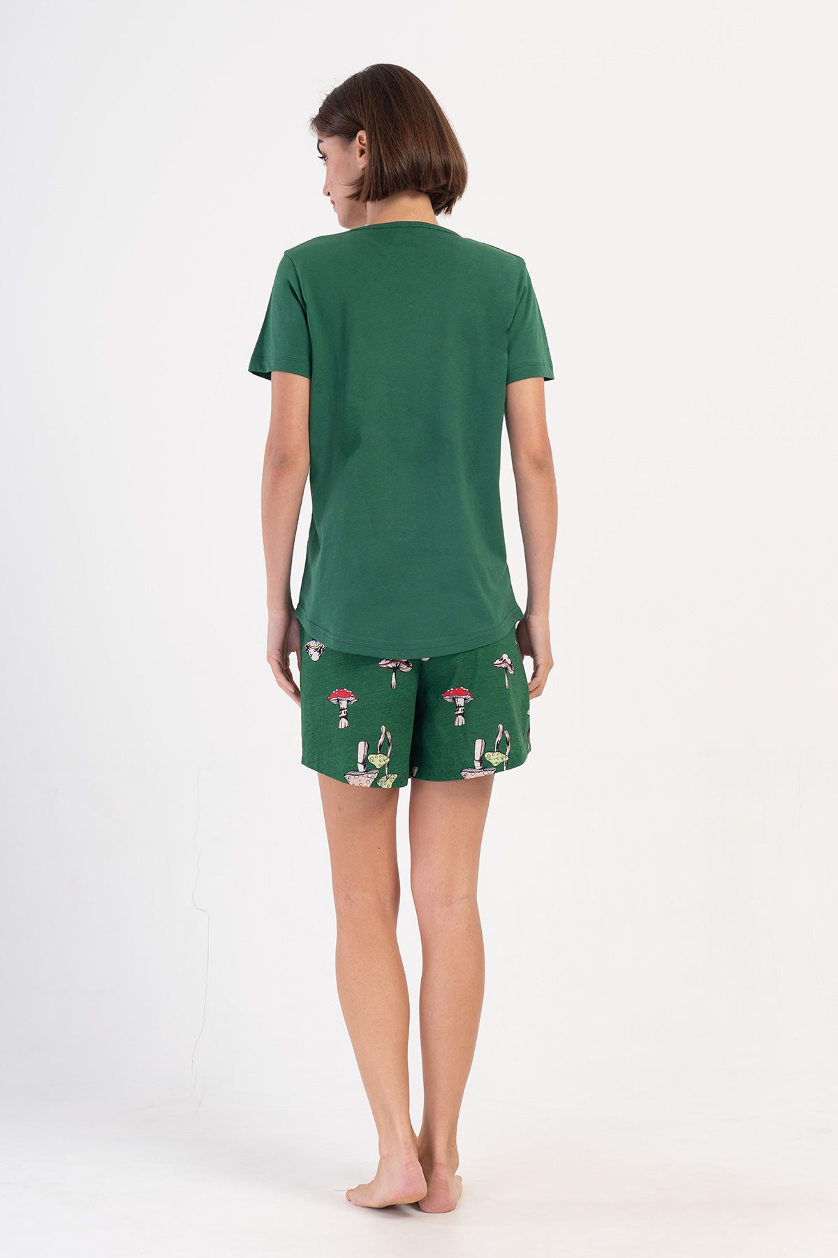 KADIN P.SUPREM O YAKA KISA KOL ETEGI OVAL SORT TAKIM - ZUMRUT