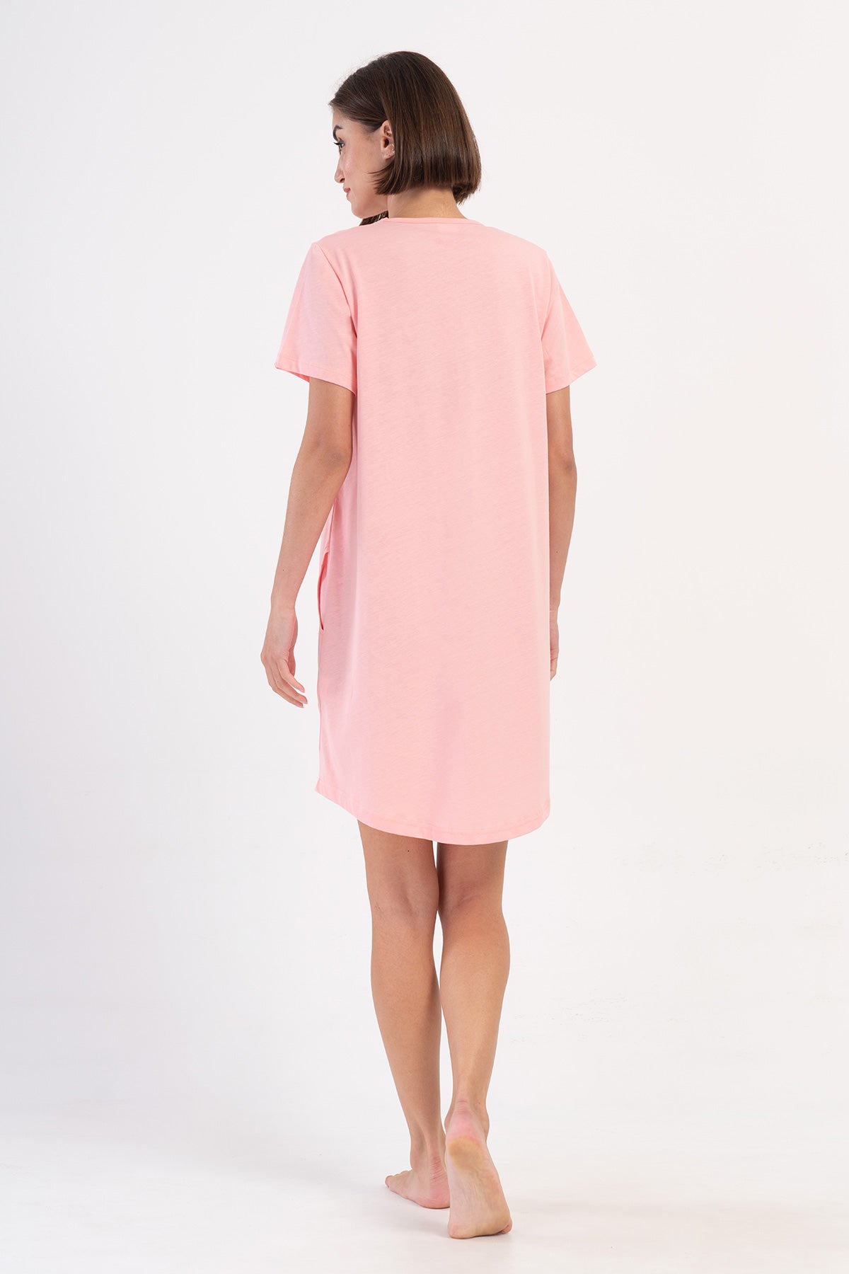 KADIN P.SUPREM O YAKA KISA KOL ETEGI OVAL CEPLI TUNIK - PINK