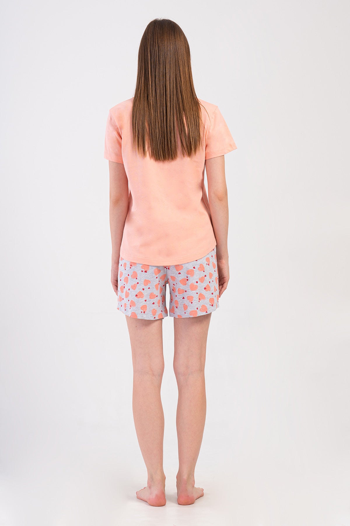 KADIN P.SUPREM O YAKA KISA KOL ETEGI OVAL SORT TAKIM - BABY PINK