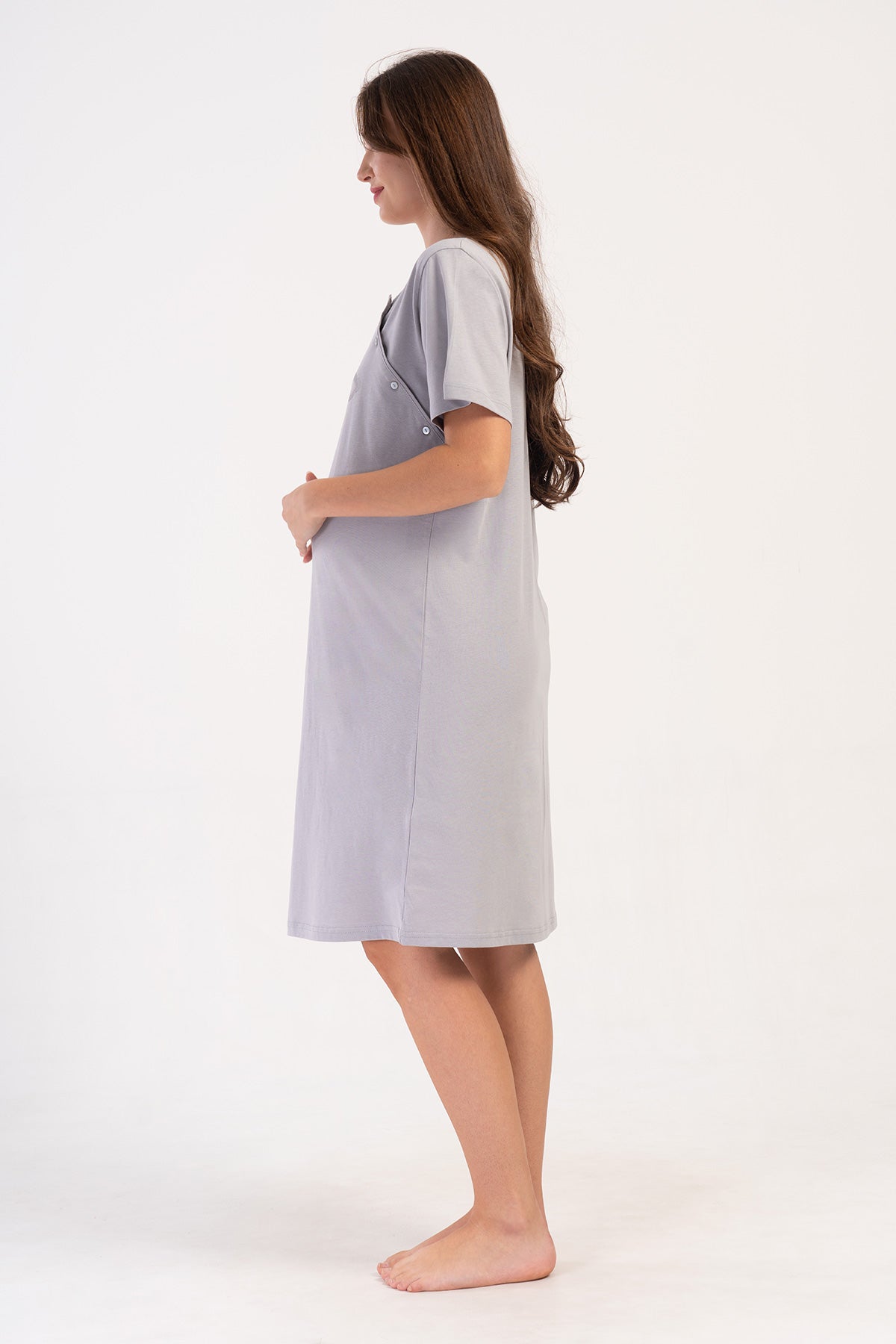 KADIN P.SUPREM CIFT PATLI KISA KOL HAMILE TUNIK