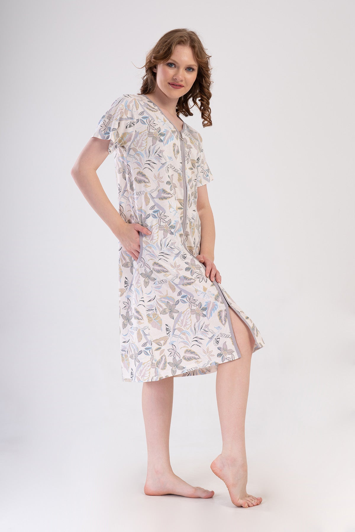 KADIN P.SUPREM KISA KOL FERMUARLI CEPLI EV ELBISESI