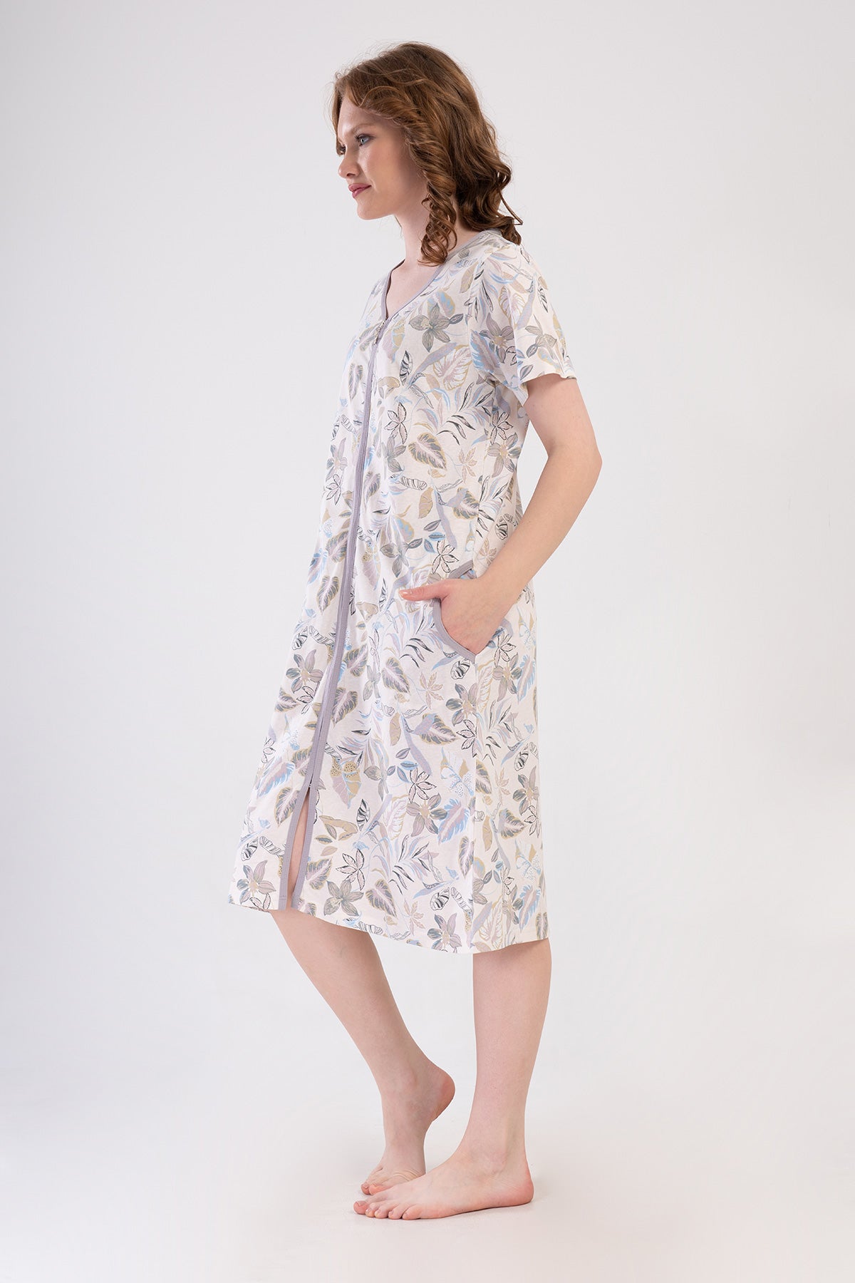 KADIN P.SUPREM KISA KOL FERMUARLI CEPLI EV ELBISESI