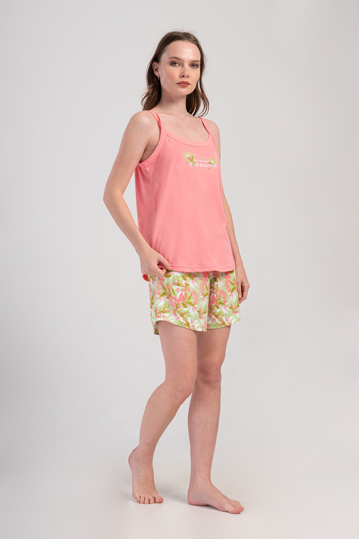 KADIN P.SUPREM XXL IP ASKILI ETEGI OVAL SORT TAKIM - COTTONPINK