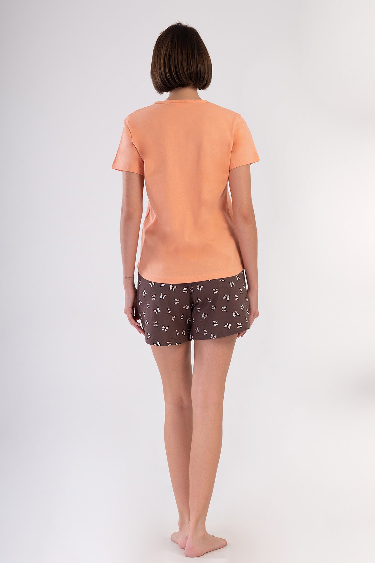 KADIN P.SUPREM O YAKA KISA KOL ETEGI OVAL SORT TAKIM - BABY PINK