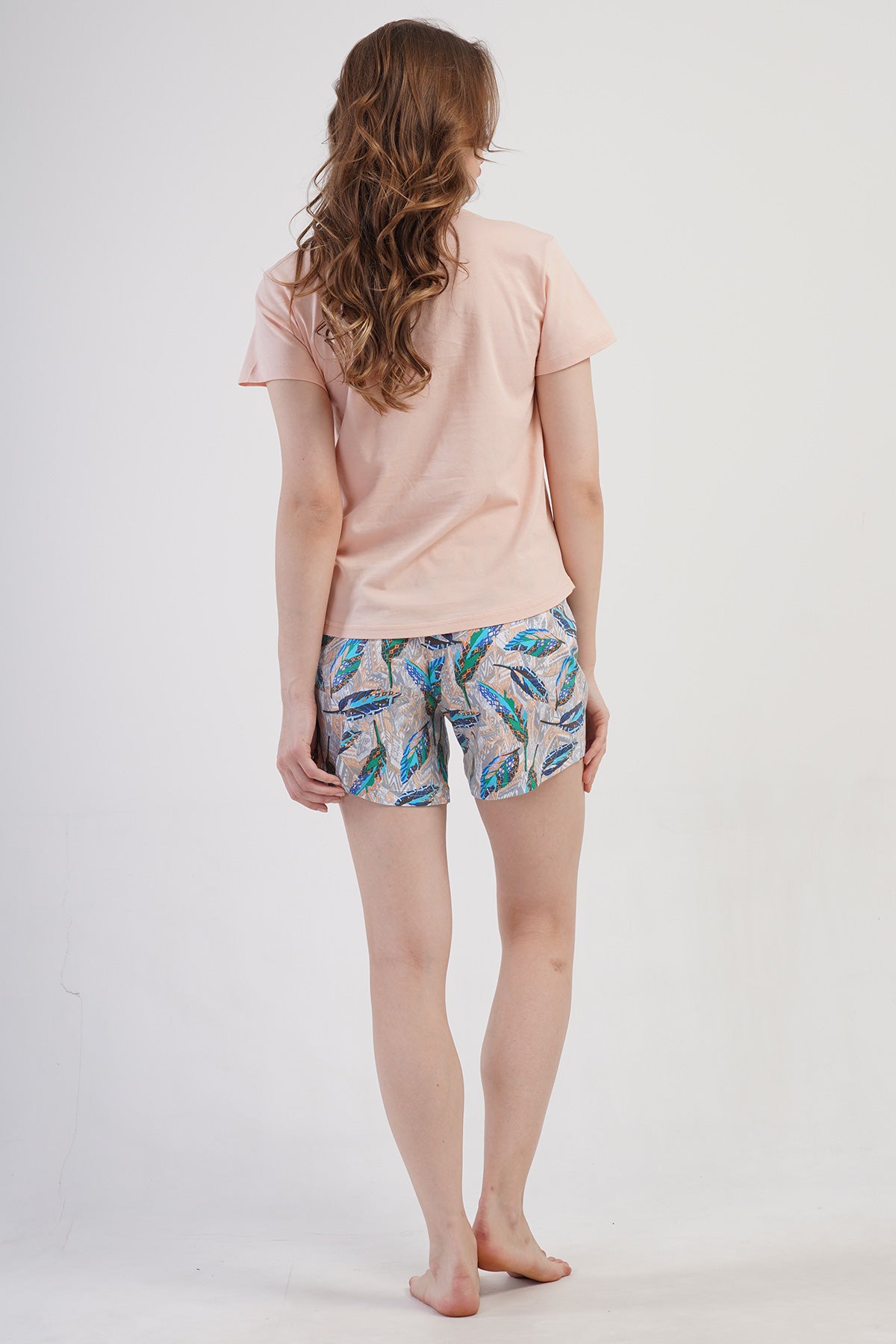KADIN P.SUPREM O YAKA KISA KOL ETEGI OVAL SORT TAKIM - SOFT PINK