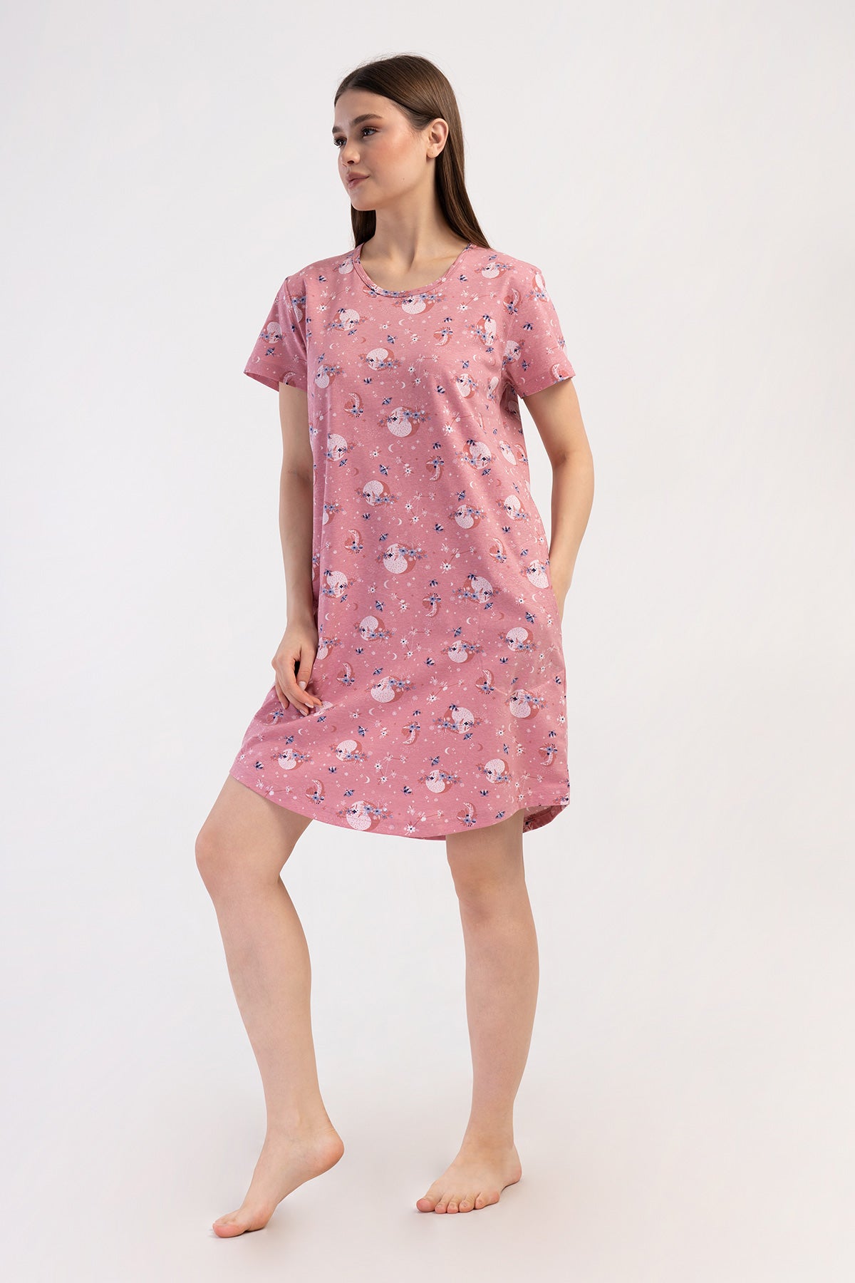 KADIN P.SUPREM O YAKA KISA KOL ETEGI OVAL CEPLI TUNIK - PINK