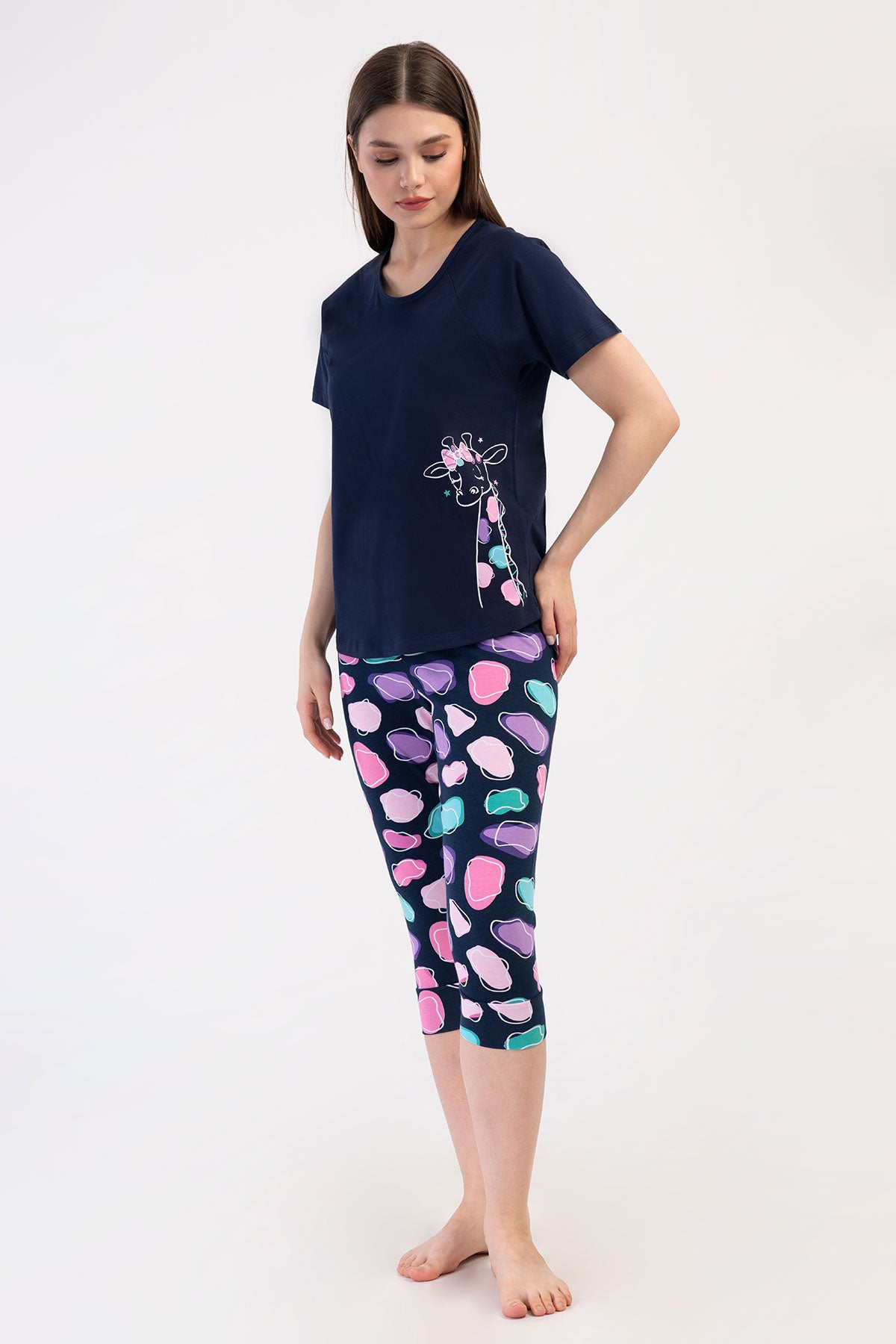 KADIN LYC SUPREM O YAKA REGLAN KISA KOL ETEGI OVAL MANSETLI KAPRI TAKIM