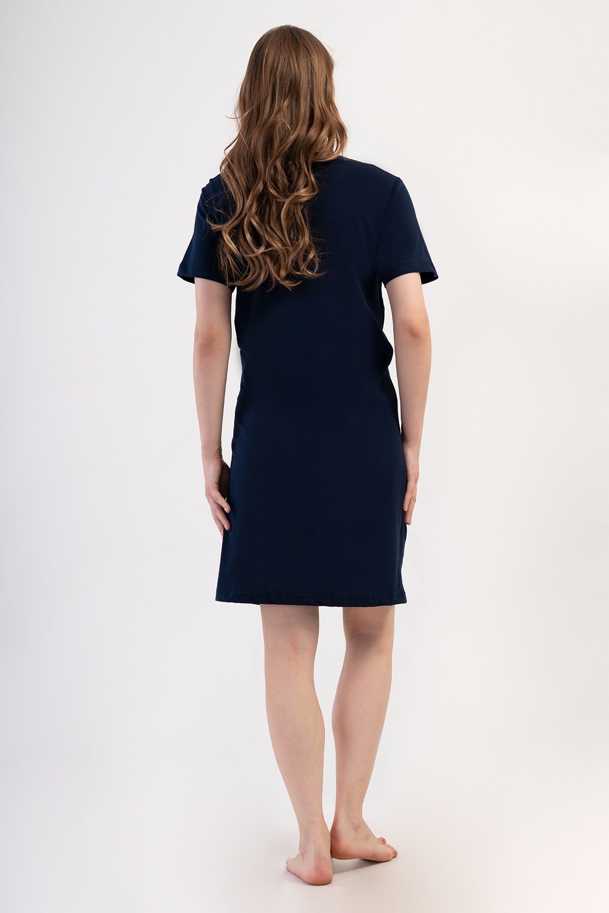 KADIN P.SUPREM FERMUARLI KISA KOL ETEGI OVAL HAMILE TUNIK