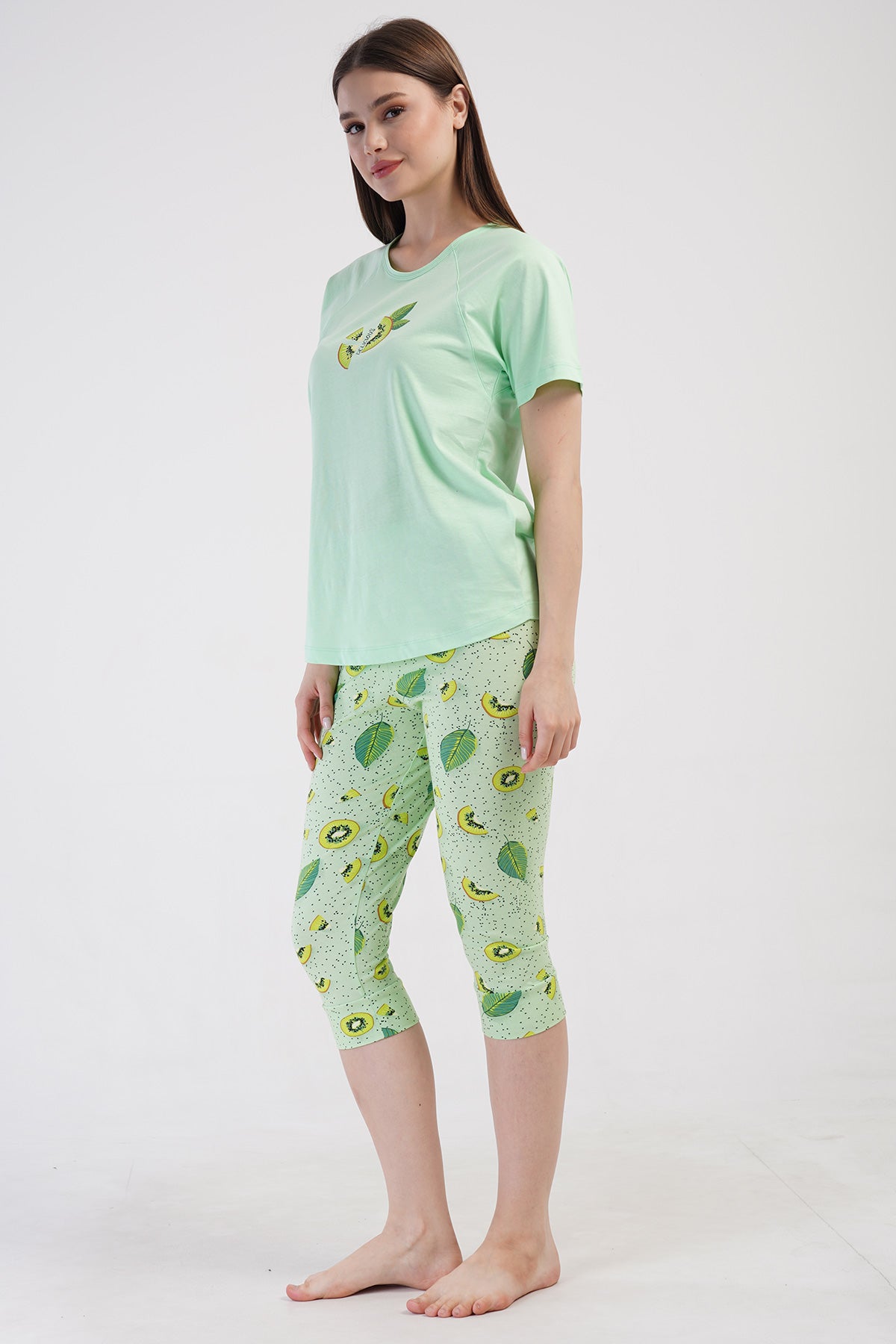 KADIN LYC SUPREM O YAKA REGLAN KISA KOL ETEGI OVAL MANSETLI KAPRI TAKIM