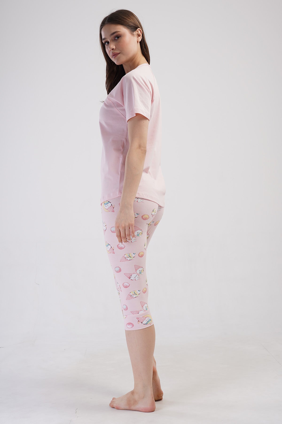 KADIN LYC SUPREM O YAKA REGLAN KISA KOL ETEGI OVAL MANSETLI KAPRI TAKIM