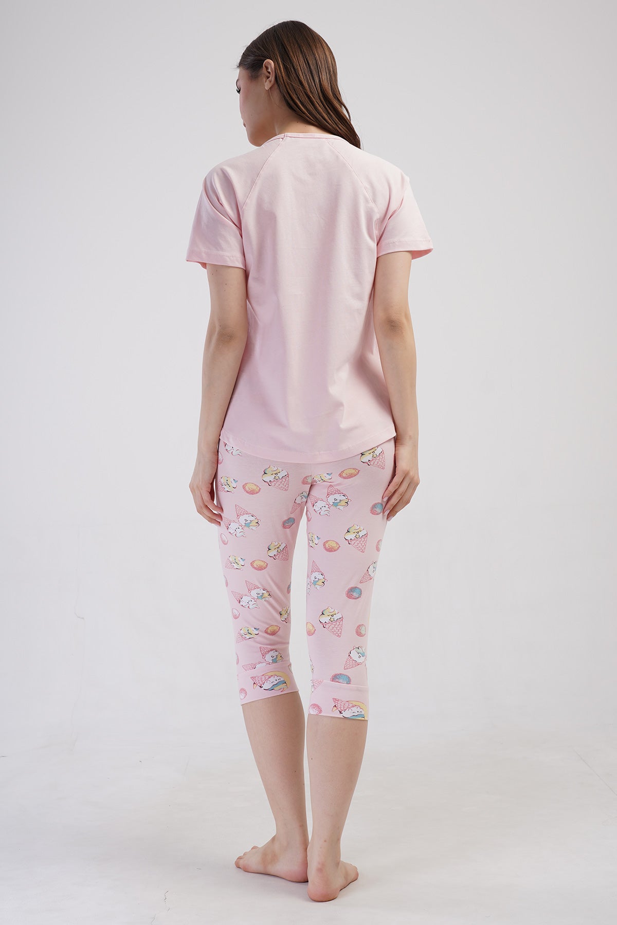 KADIN LYC SUPREM O YAKA REGLAN KISA KOL ETEGI OVAL MANSETLI KAPRI TAKIM