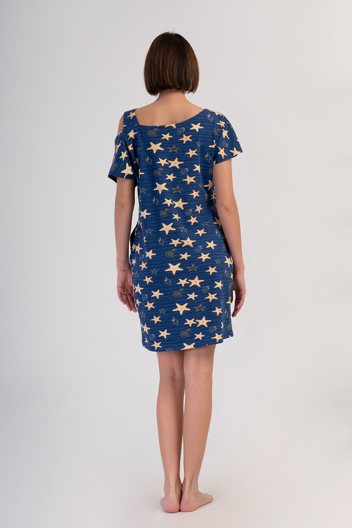 KADIN LYC SUPREM KAYIK YAKA DUSUK TEK OMUZLU CEPLI TUNIK