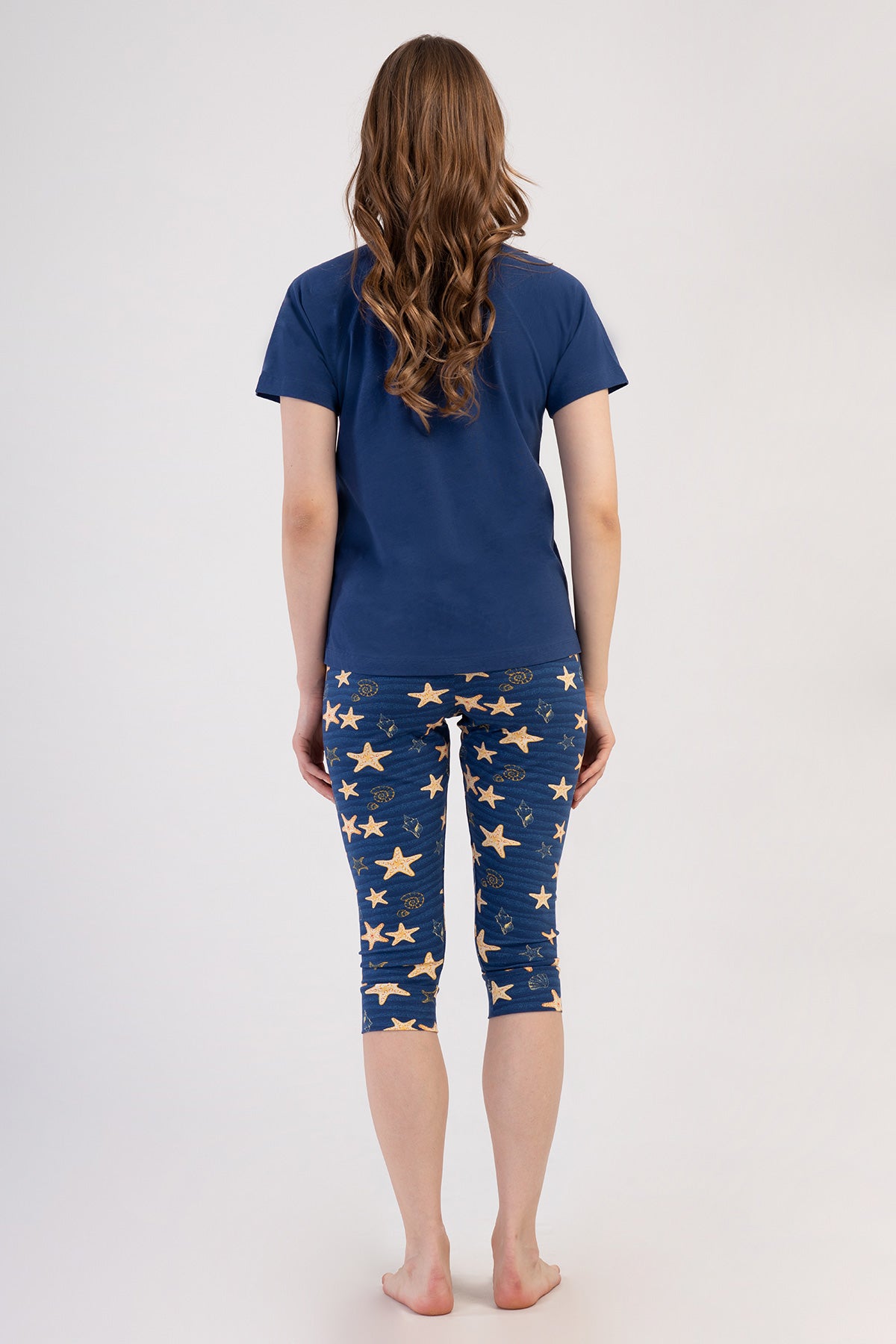 KADIN LYC SUPREM O YAKA REGLAN KISA KOL ETEGI OVAL MANSETLI KAPRI TAKIM - 1193INDIGO