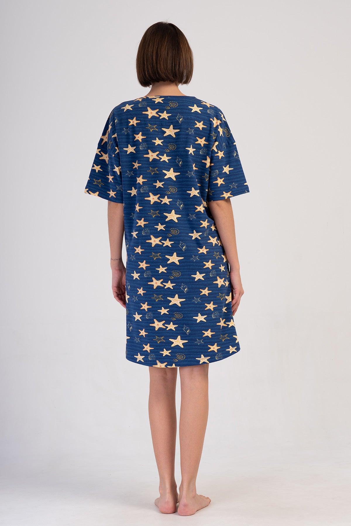 KADIN LYC SUPREM XXL O YAKA DUSUK OMUZLU KISA KOL ETEGI OVAL CEPLI TUNIK