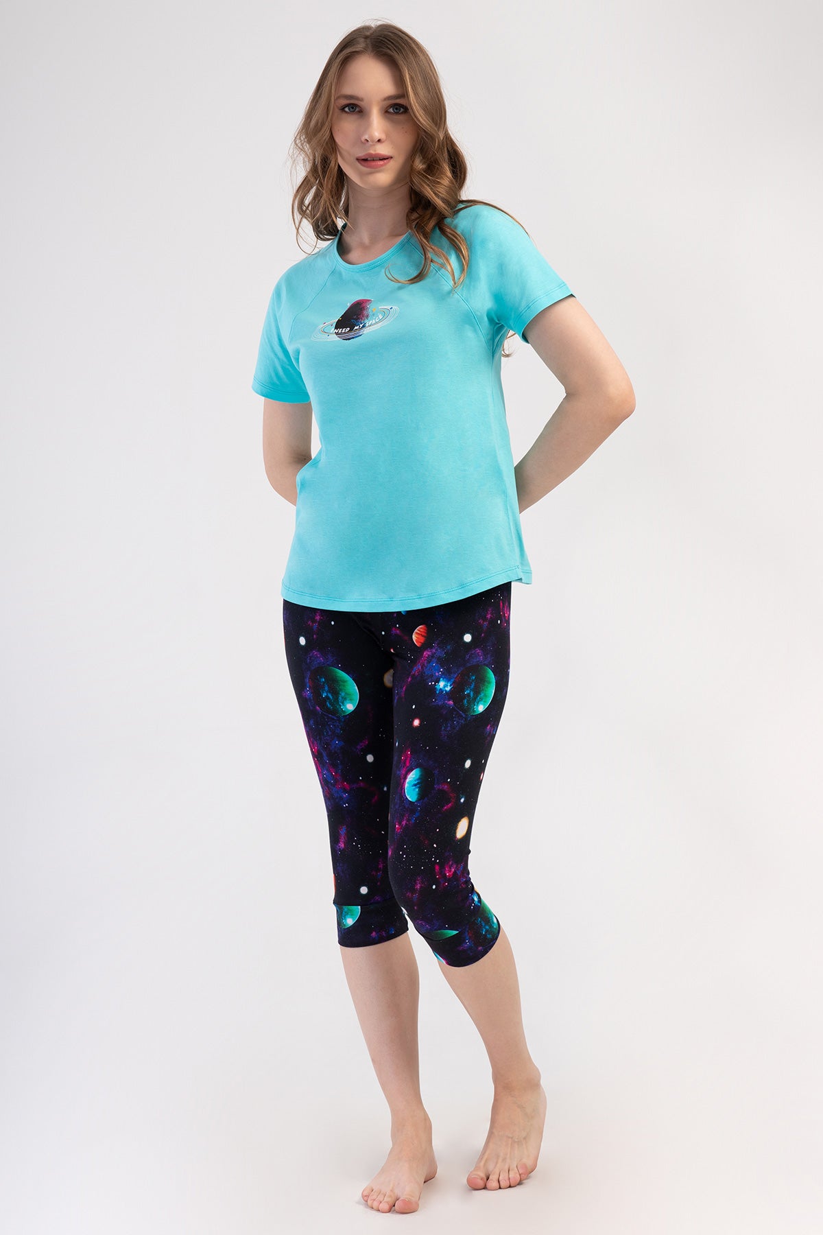 KADIN LYC SUPREM O YAKA REGLAN KISA KOL ETEGI OVAL MANSETLI KAPRI TAKIM