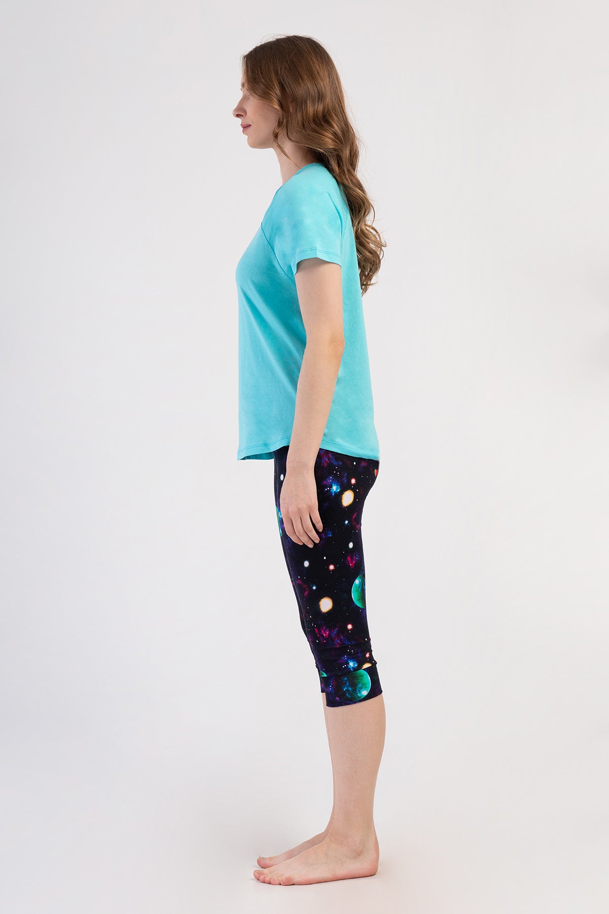 KADIN LYC SUPREM O YAKA REGLAN KISA KOL ETEGI OVAL MANSETLI KAPRI TAKIM