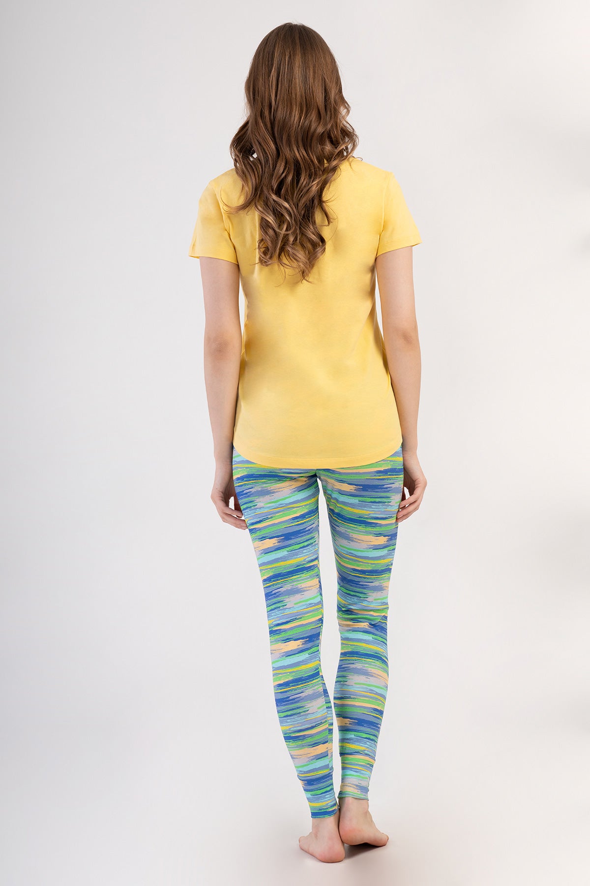 KADIN LYC SUPREM O YAKA KISA KOL BLUZU UZUN ETEGI OVAL MANSETLI TAYT PIJAMA TAKIM