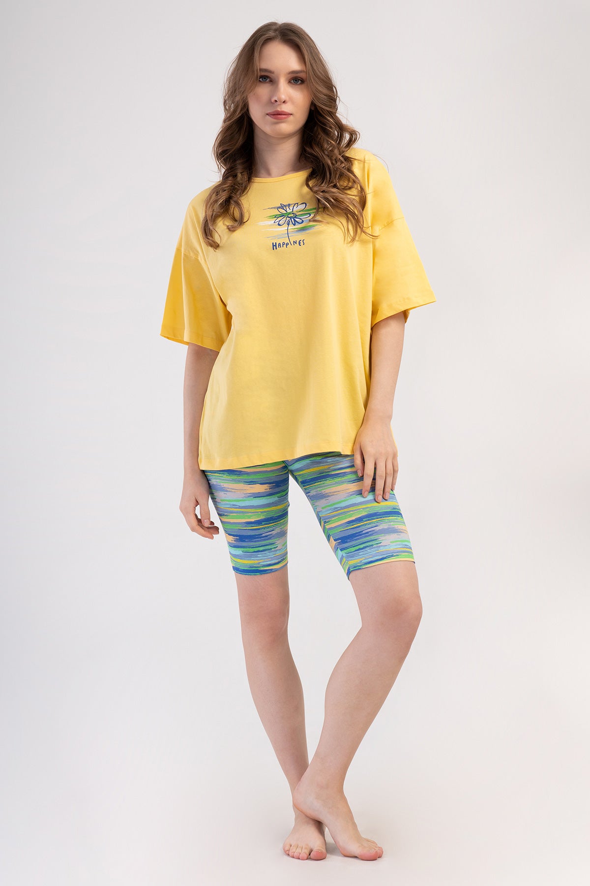 KADIN LYC SUPREM O YAKA DUSUK OMUZLU KISA KOL BIKE TAKIM