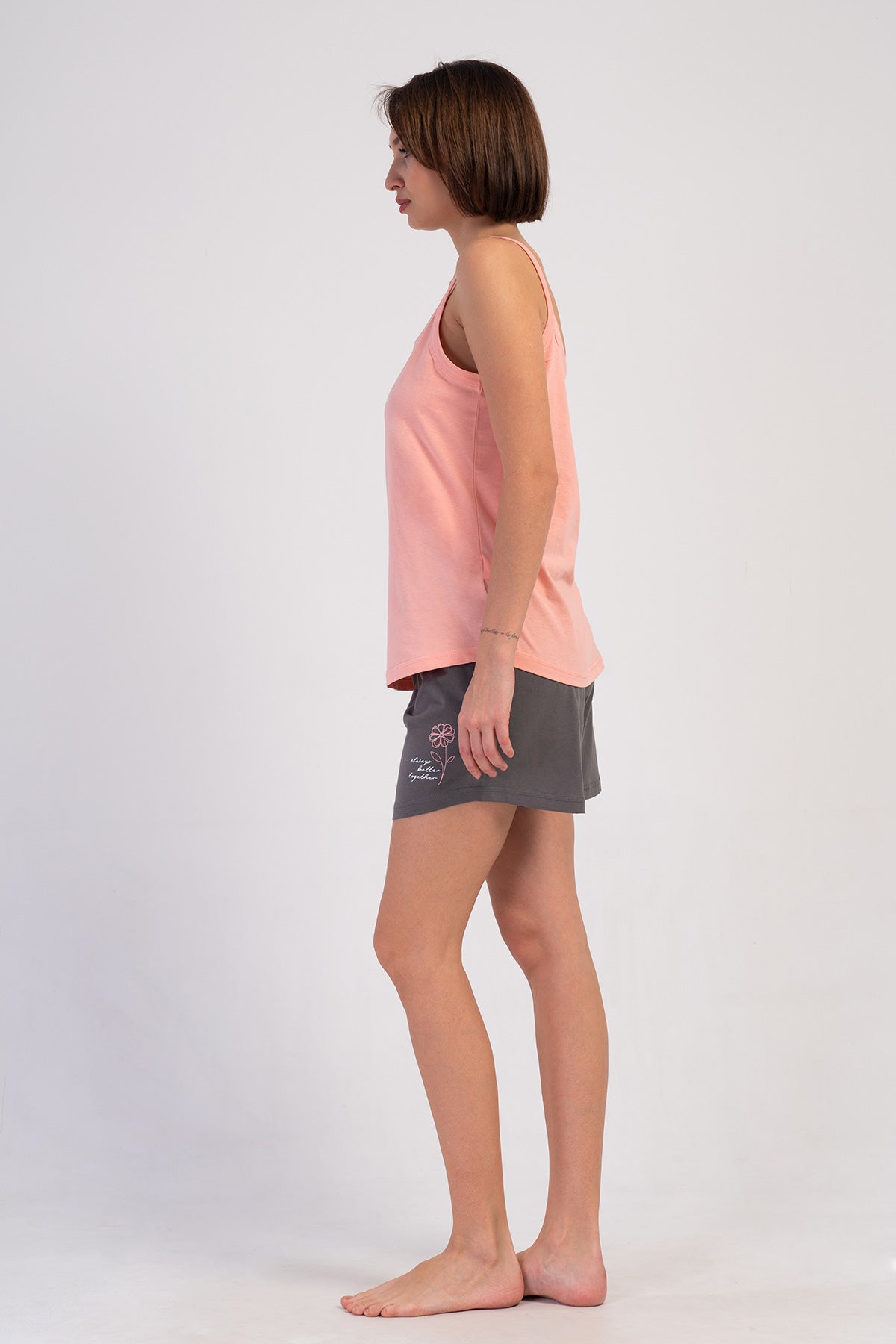 KADIN P.SUPREM XXL IP ASKILI ETEGI OVAL SORT TAKIM - BABY PINK