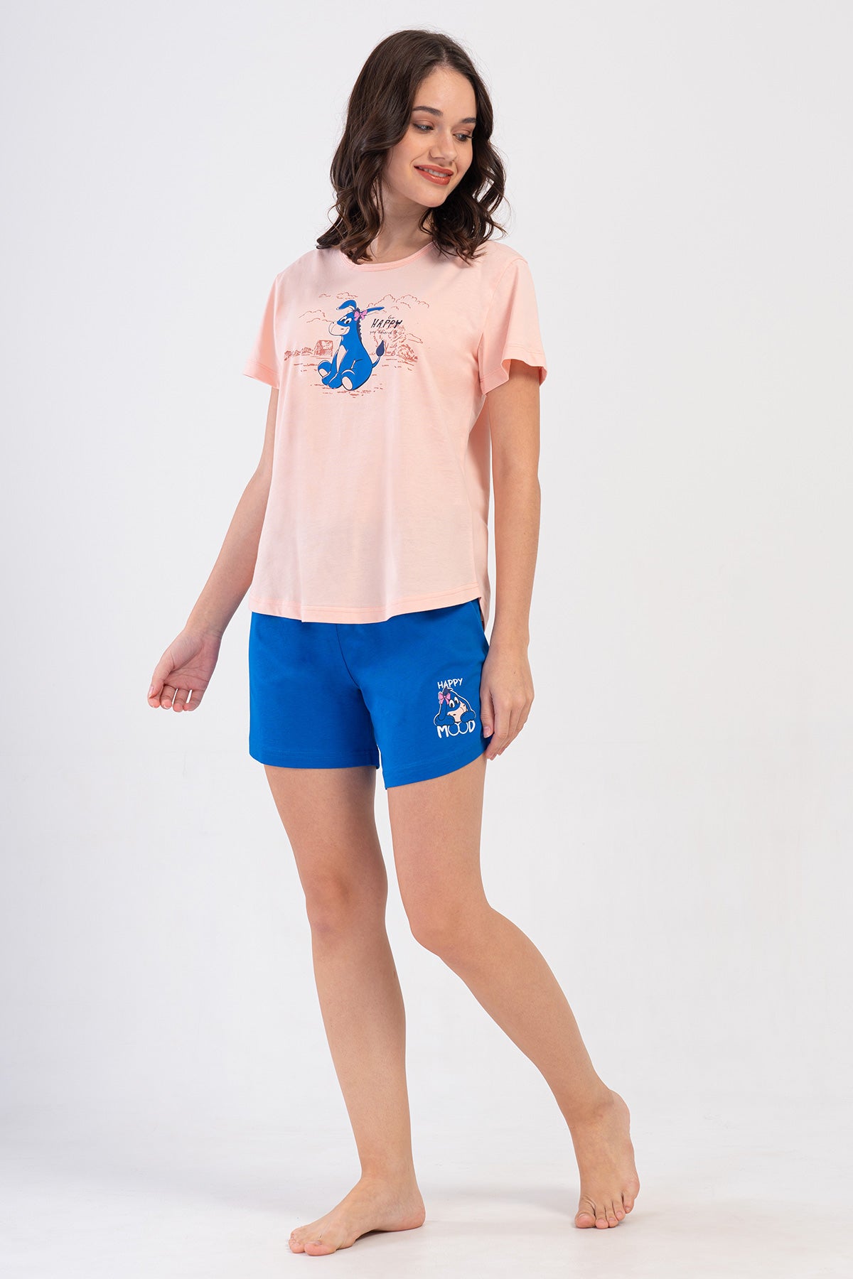 KADIN P.SUPREM O YAKA KISA KOL ETEGI OVAL SORT TAKIM - SOFT PINK