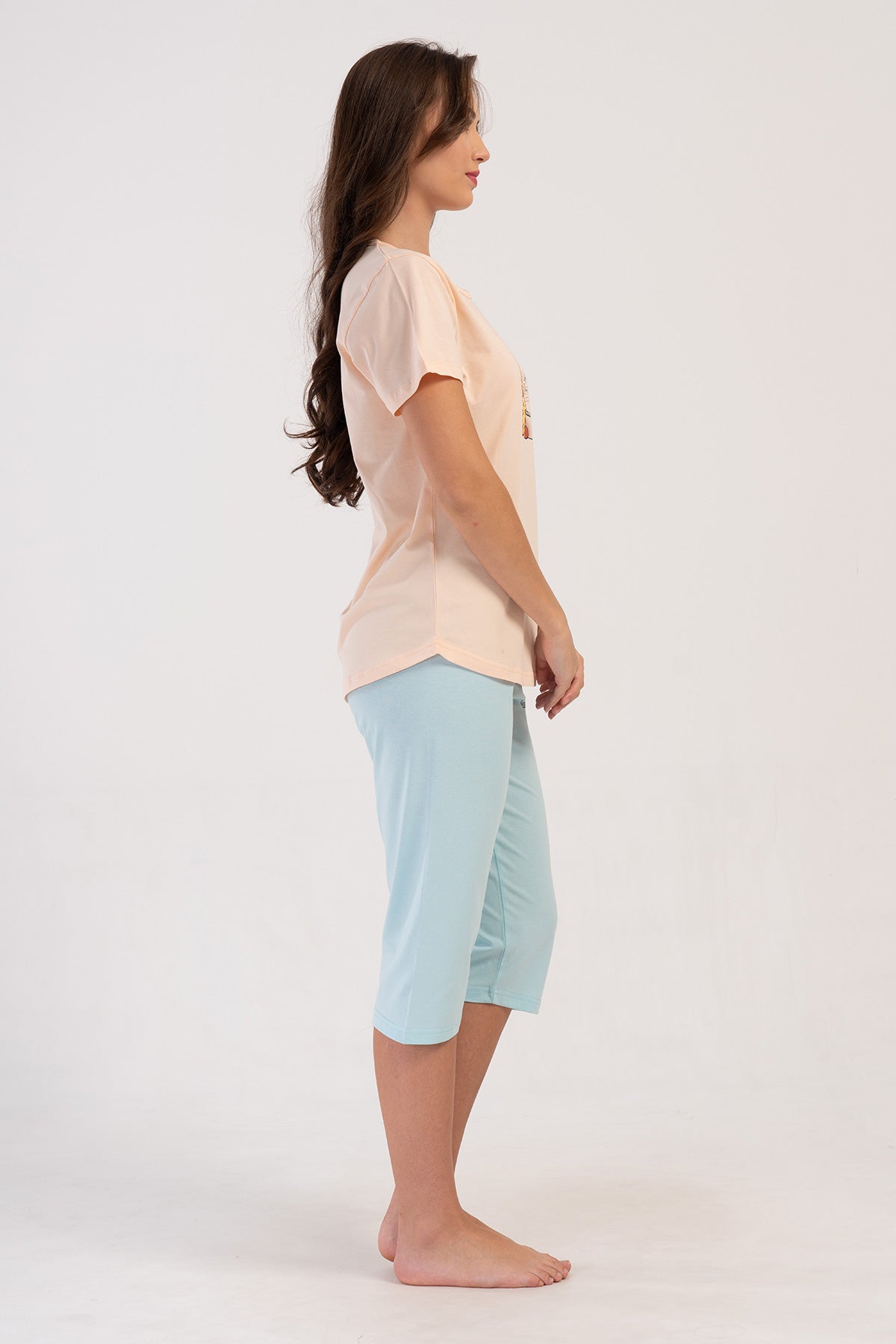 KADIN P.SUPREM O YAKA KISA KOL ETEGI OVAL KAPRI TAKIM - BABY PINK