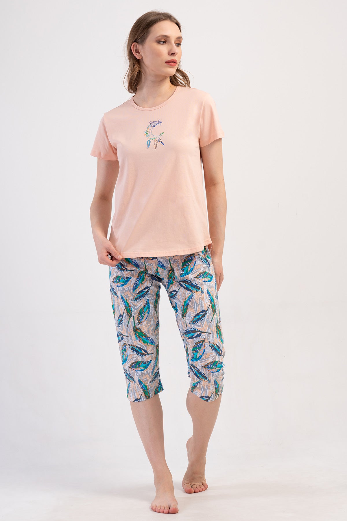 KADIN P.SUPREM O YAKA KISA KOL ETEGI OVAL KAPRI TAKIM - BABY PINK