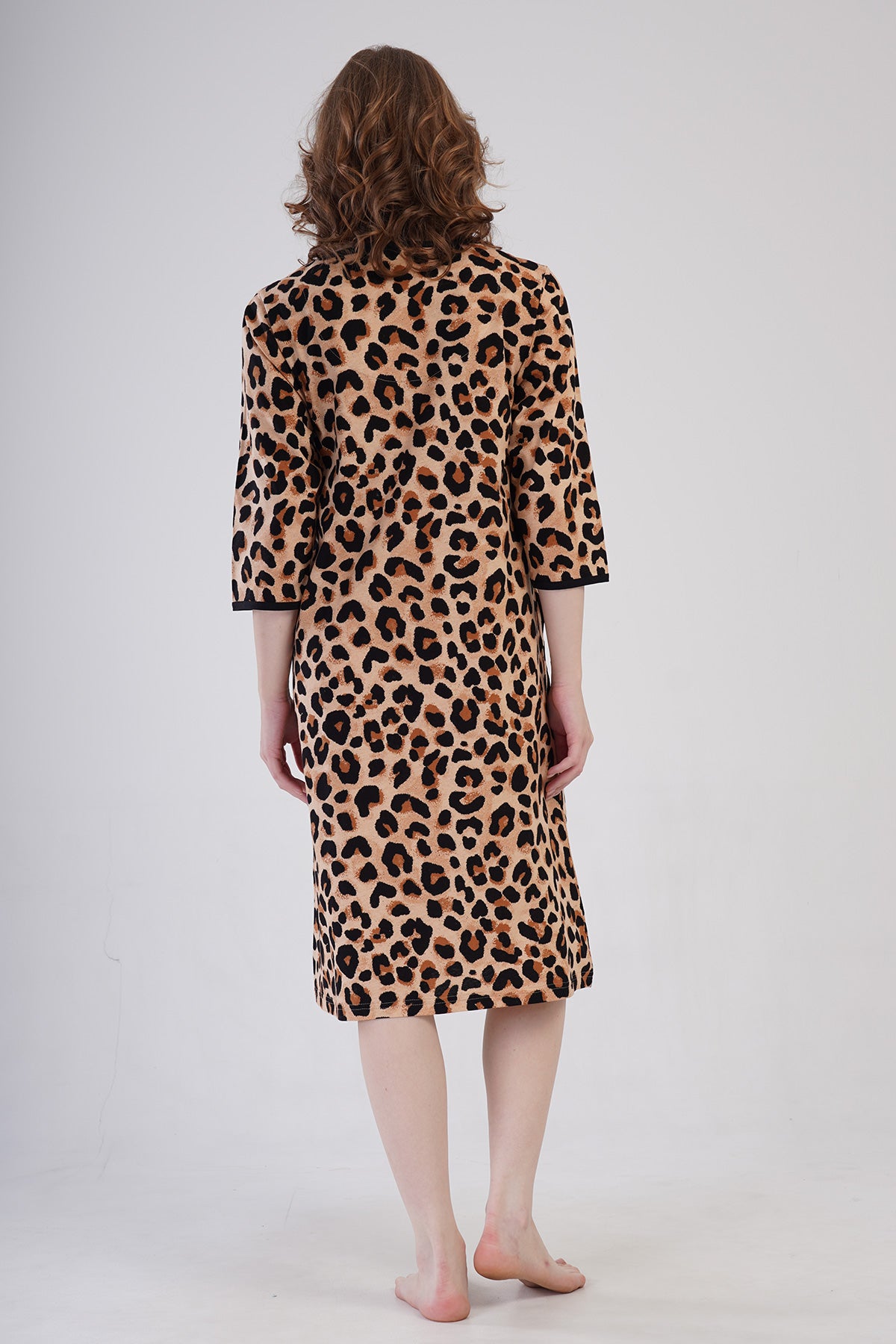 KADIN P.SUPREM BATTAL XXL 3/4KOL FERMUARLI CEPLI EV ELBISESI