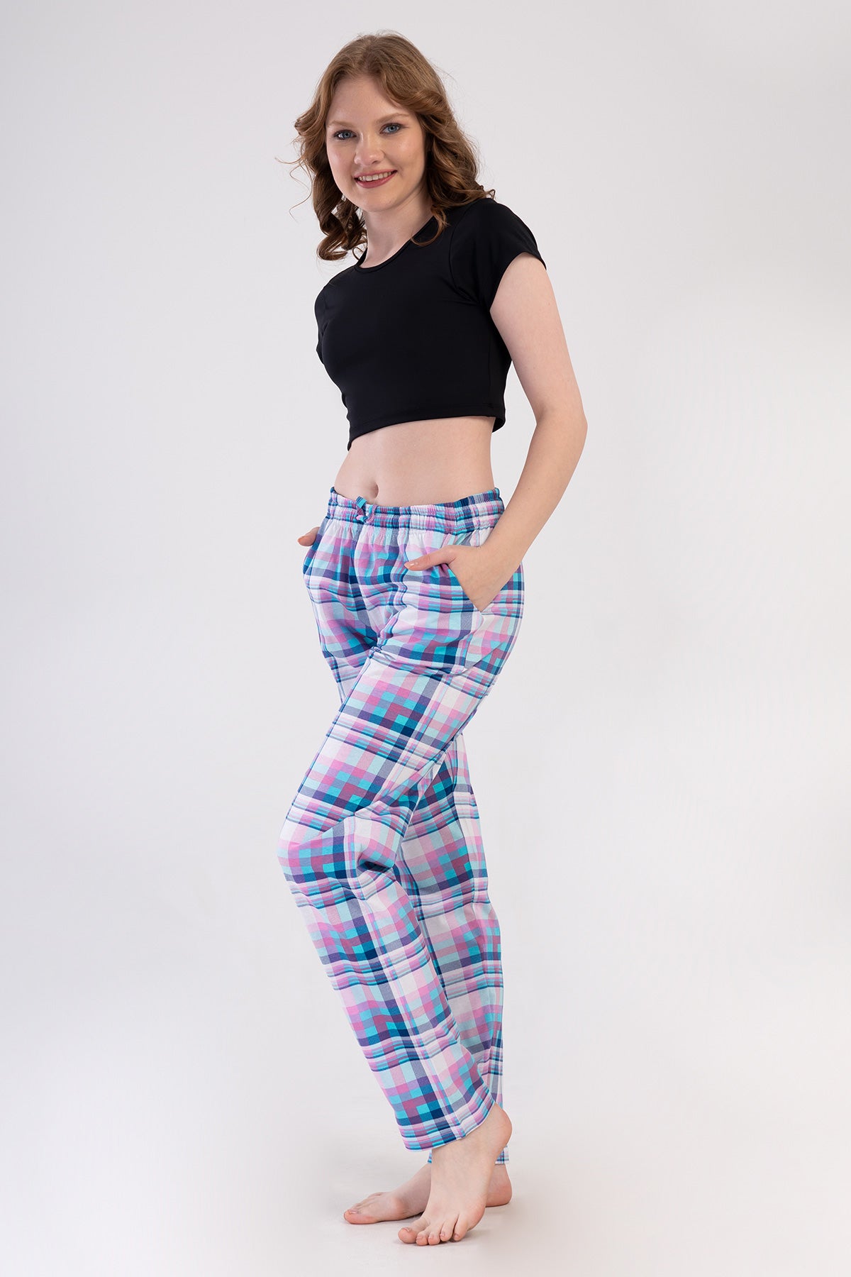 KADIN P.SUPREM CEPLI TEK ALT PIJAMA - TURKUAZ