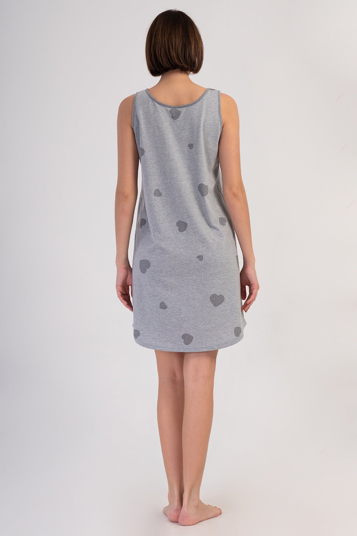 KADIN P.SUPREM O YAKA GENIS ASKILI ETEGI OVAL TUNIK - GRAY MELANGE