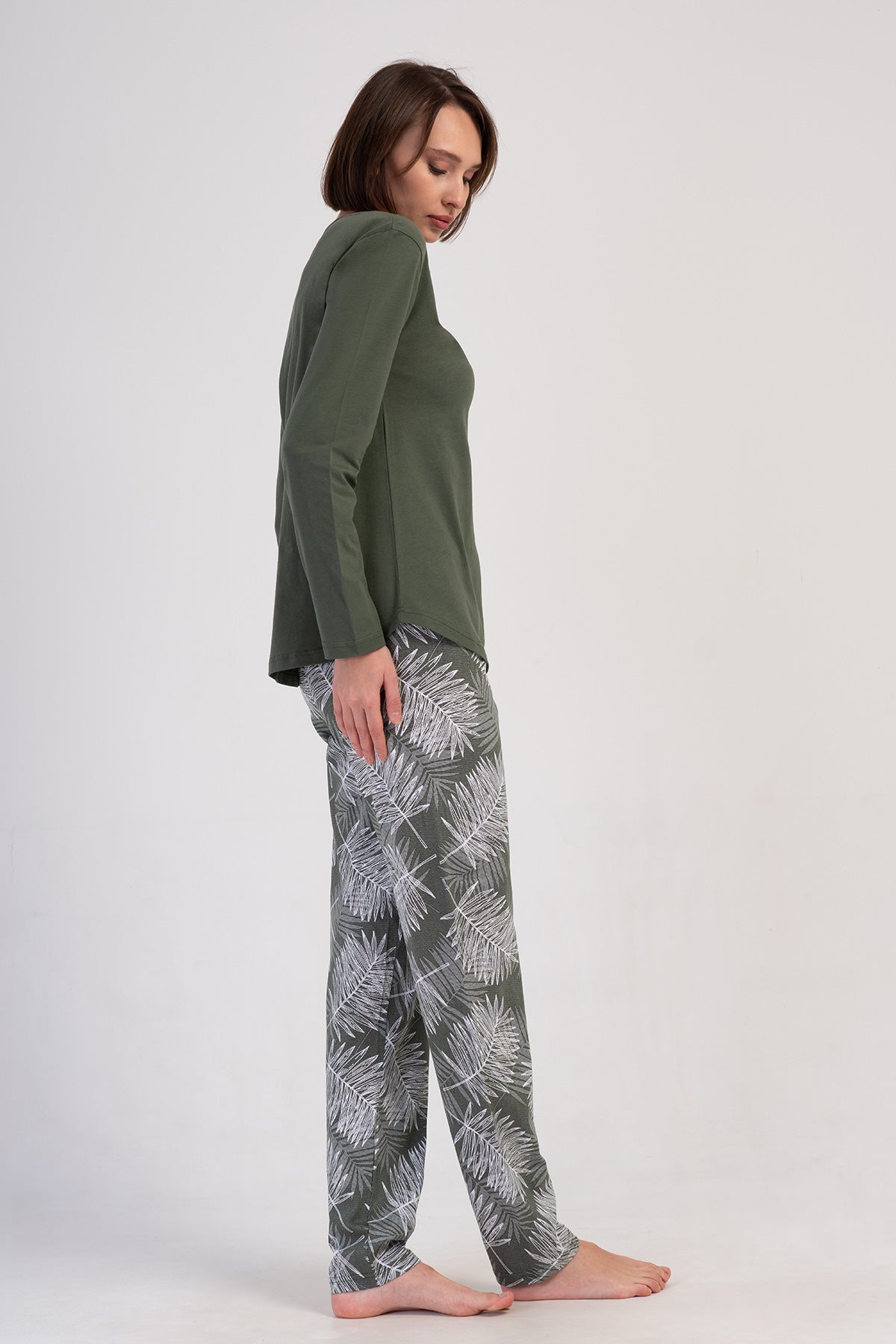 KADIN P.SUPREM O YAKA UZUN KOL ETEGI OVAL PIJAMA TAKIM - MEADOW