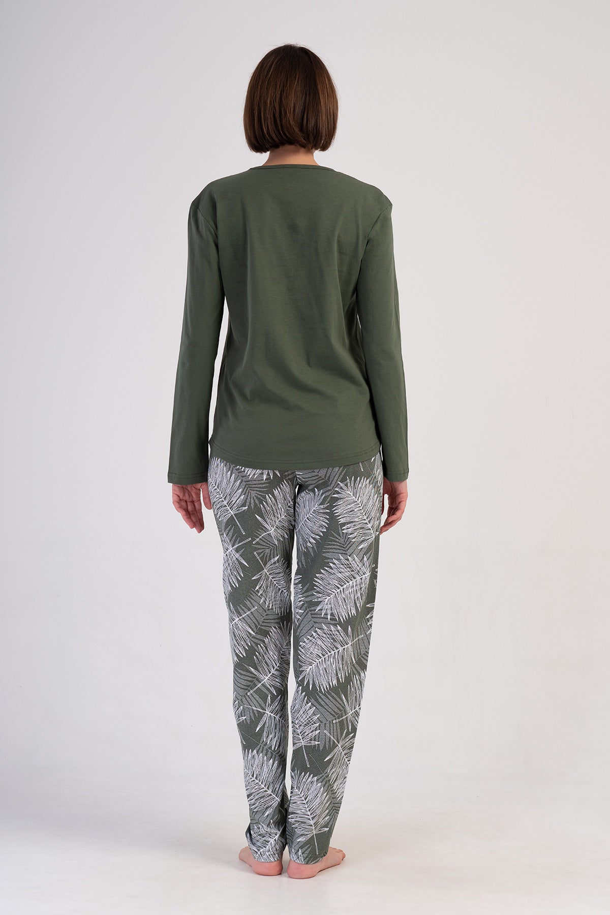 KADIN P.SUPREM O YAKA UZUN KOL ETEGI OVAL PIJAMA TAKIM - MEADOW
